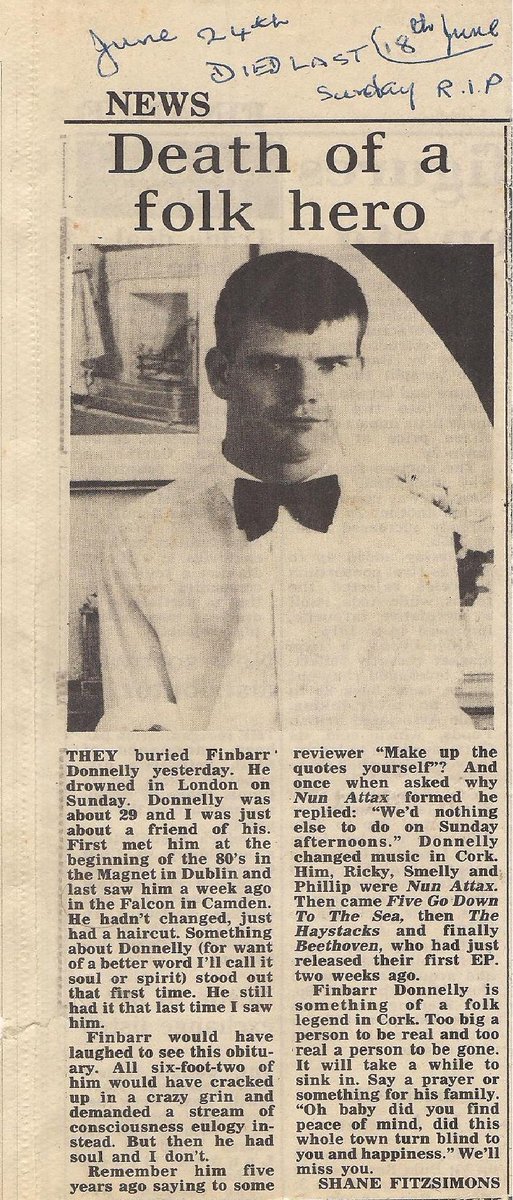 Finbarr Donnelly
36 years gone today
