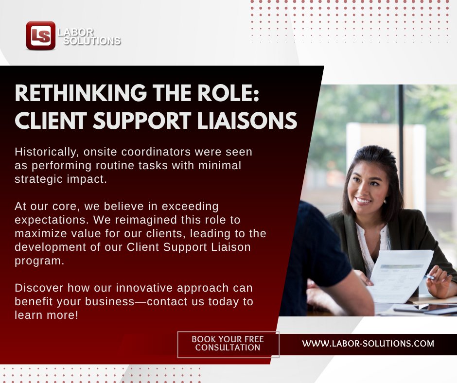 Discover the difference our innovative approach can make for your business. 

Connect with us today!
labor-solutions.com/services/emplo… 

#LaborSolutions #FindTalent #StaffingIndustry #ClientSuport