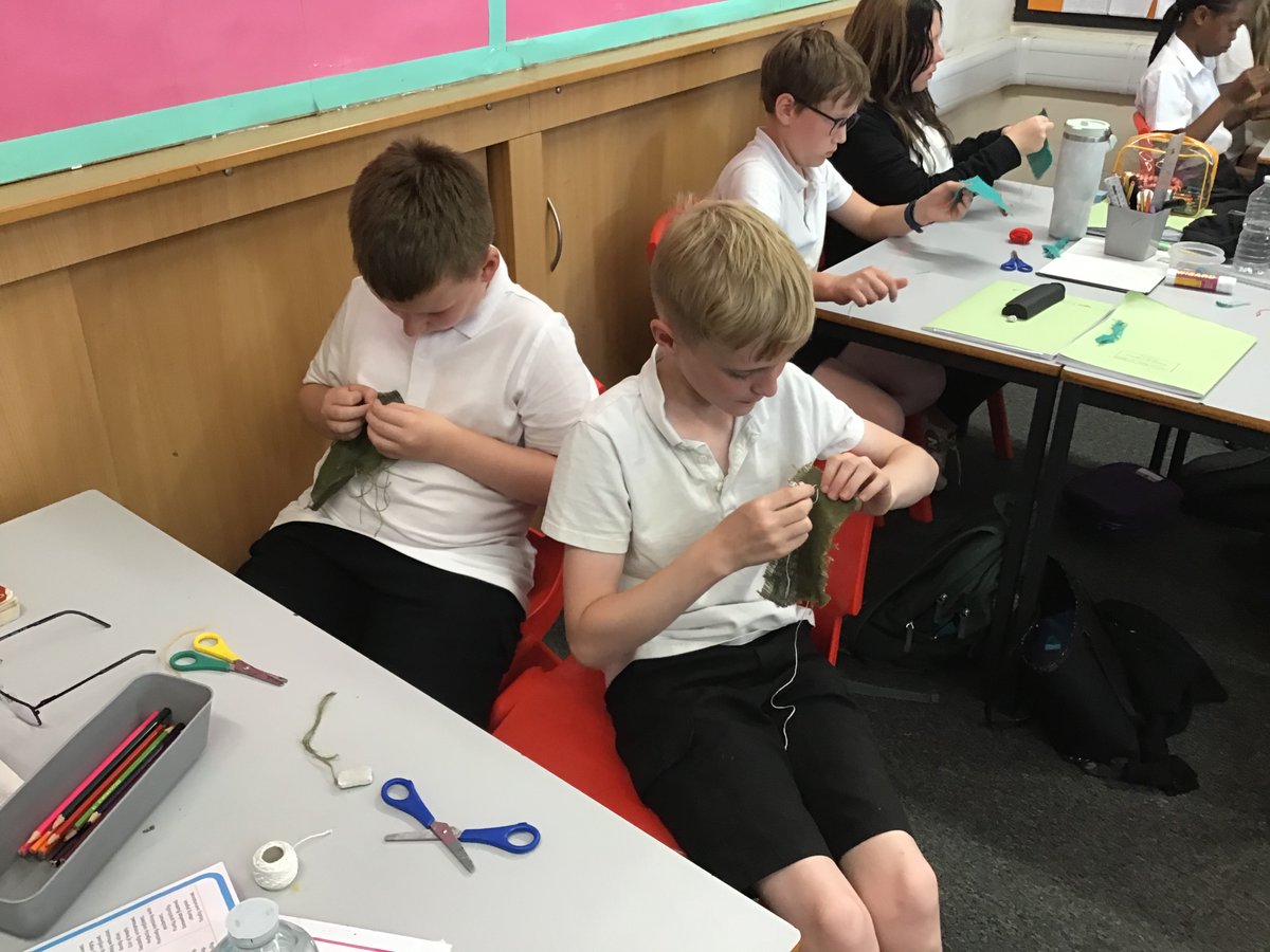Year 6 have made a fantastic start with their sewing skills! The concentration is amazing! #creative #concentration <a href="/jmatschools/">James Montgomery Academy Trust</a>