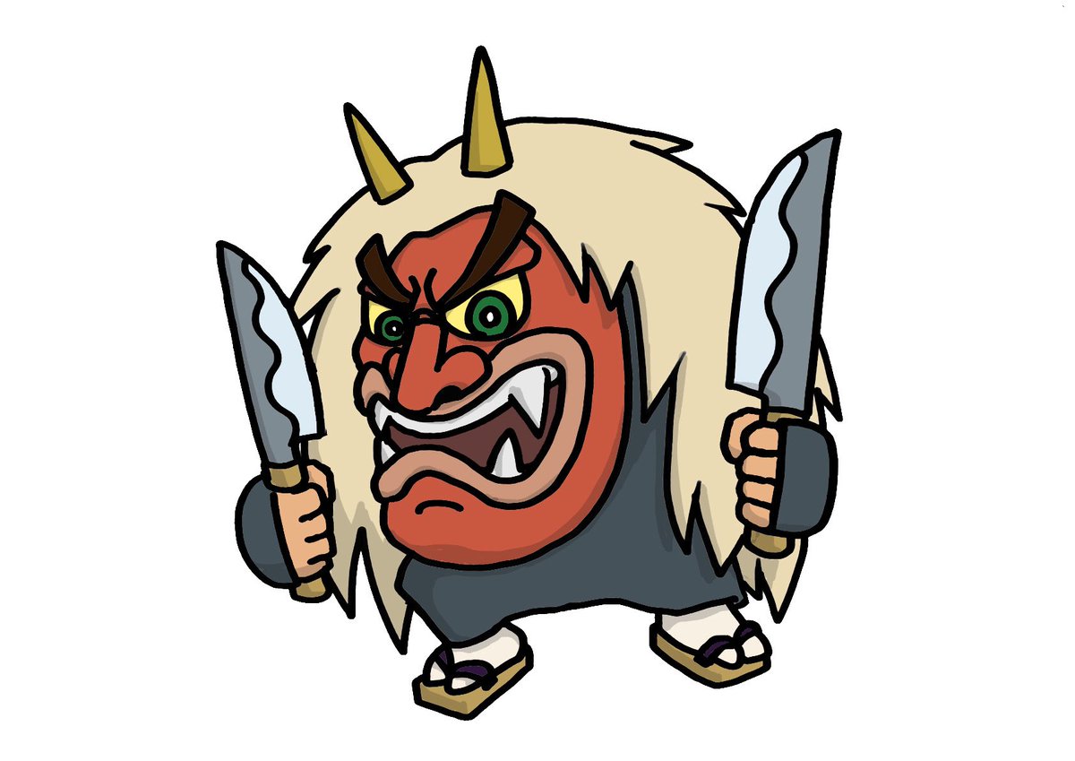 yokai_syogi0001's tweet image. 【祝】なまはげの新イラスト完成🎉

鬼のような恐ろしい顔…でも実は心優しい妖怪です！

技名は「なくこはいねがー」に決定☝️
より“なまはげ”らしくなりました！！

#妖怪将棋　#ゲームマーケット2025秋