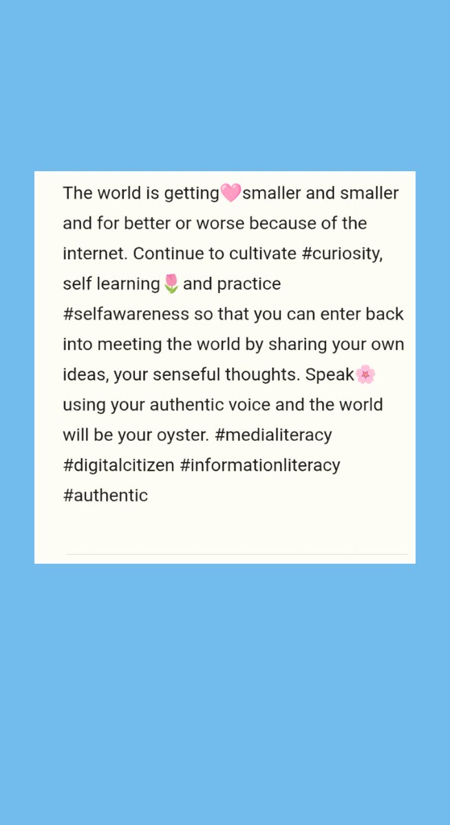 JeanBacerra's tweet image. #curiosity #selfawareness #selflearn #medialiteracy #OnlineSafety #digitalcitizen #digitliteracy