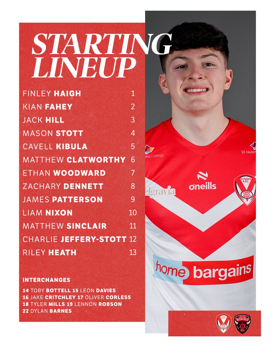 😇 This is the side named by Derek Traynor for this evenings Scholarship game against Salford

Kick-off is at 7pm, here at Thatto Heath with entry free!

#COYS