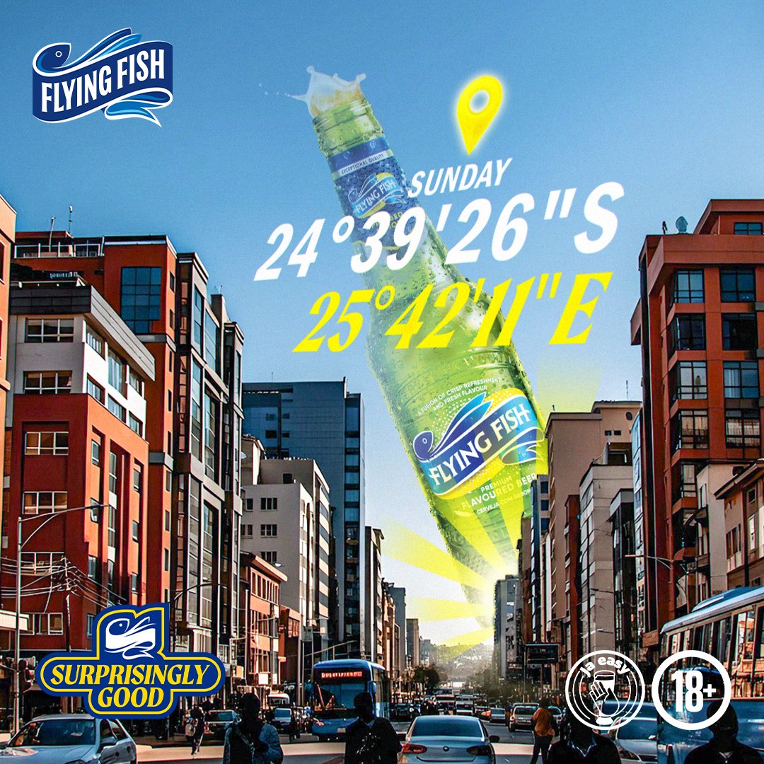 It's a #SurprisinglyGood time to #TasteTheUnexpected! Plug these codes into your maps and let the flavour find you this Fly Cruise weekend🍋
📍24°37'04"S 25°51'51"E​
📍24°38'36"S 25°53'04"E​
📍24°39'26"S 25°42'11"E​
Find us if you can😉