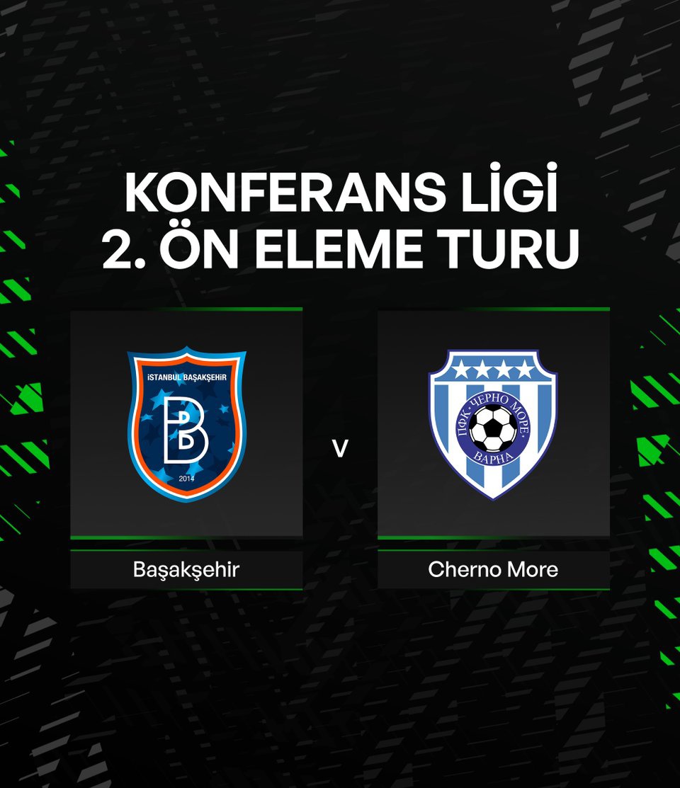 Başakşehir'in Avrupa Konferans Ligi 2. Ön Eleme Turu'ndaki rakibi Bulgar ekibi Cherno More oldu.

#Başakşehir