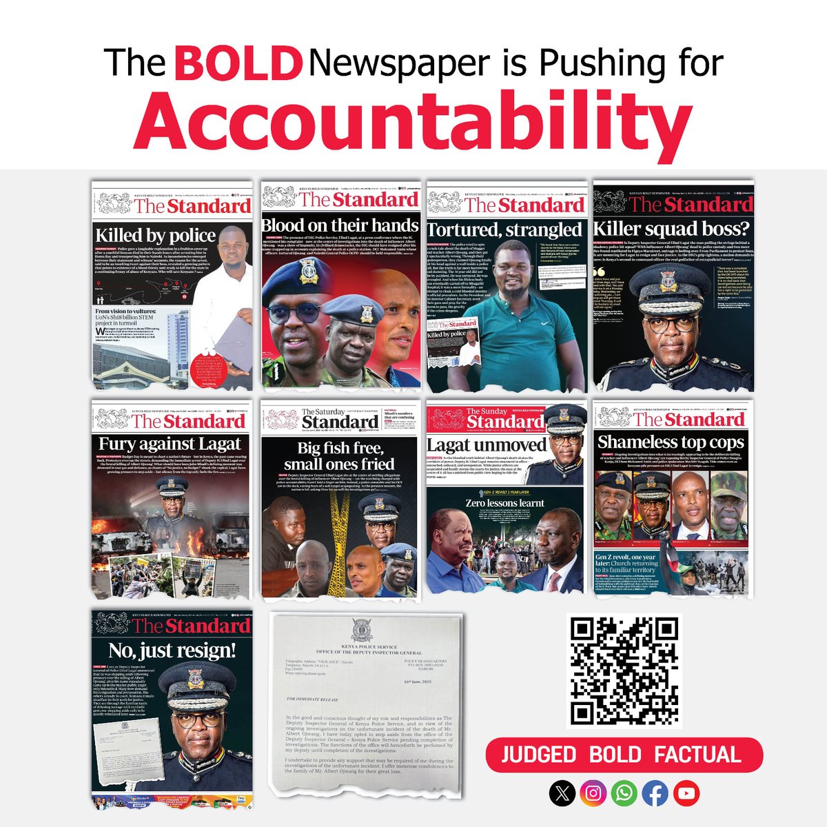 Bold. Fearless. Unrelenting.
The Standard is not just reporting, it’s demanding accountability.

🗞️ Grab a copy of The Standard Newspaper at your nearest vendor today or subscribe to the ePaper at 👉 epaper.standardmedia.co.ke

#FactsFirst