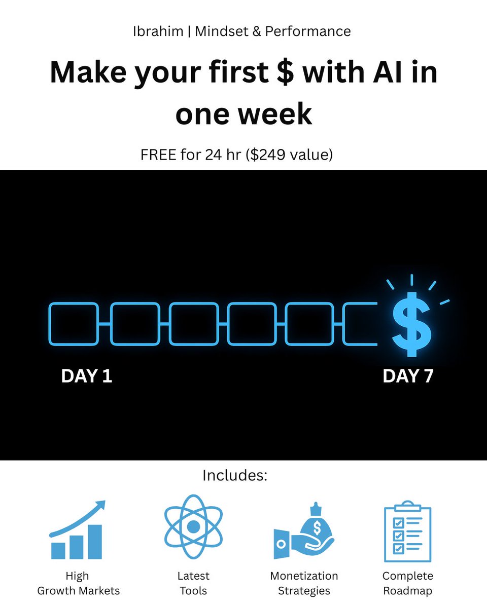 AI is making 17-year-old millionaires

You’re still clocking into a job that won’t exist in 2 years

That's why I built the AI Income Playbook:

- 10 untapped markets
- Earn your first $ in days
- AI skills that print money

LIKE + RT + Comment  “CLOCK”  I’ll DM it
(must follow)