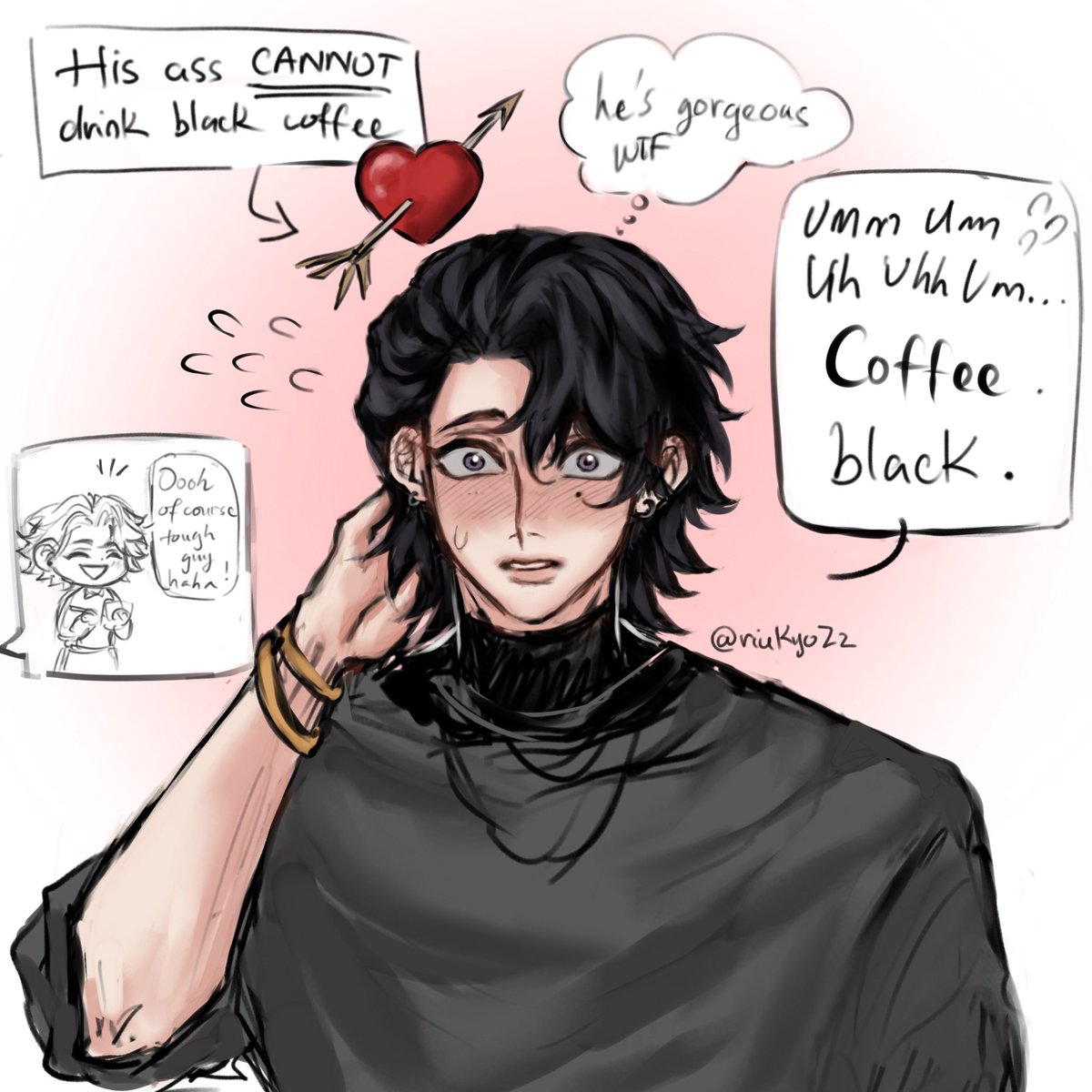 An AU where Nice works as a barista, and Wreck is a famous boy band member who "just happens" to visit his coffee shop a lot 👅👅 #wrice