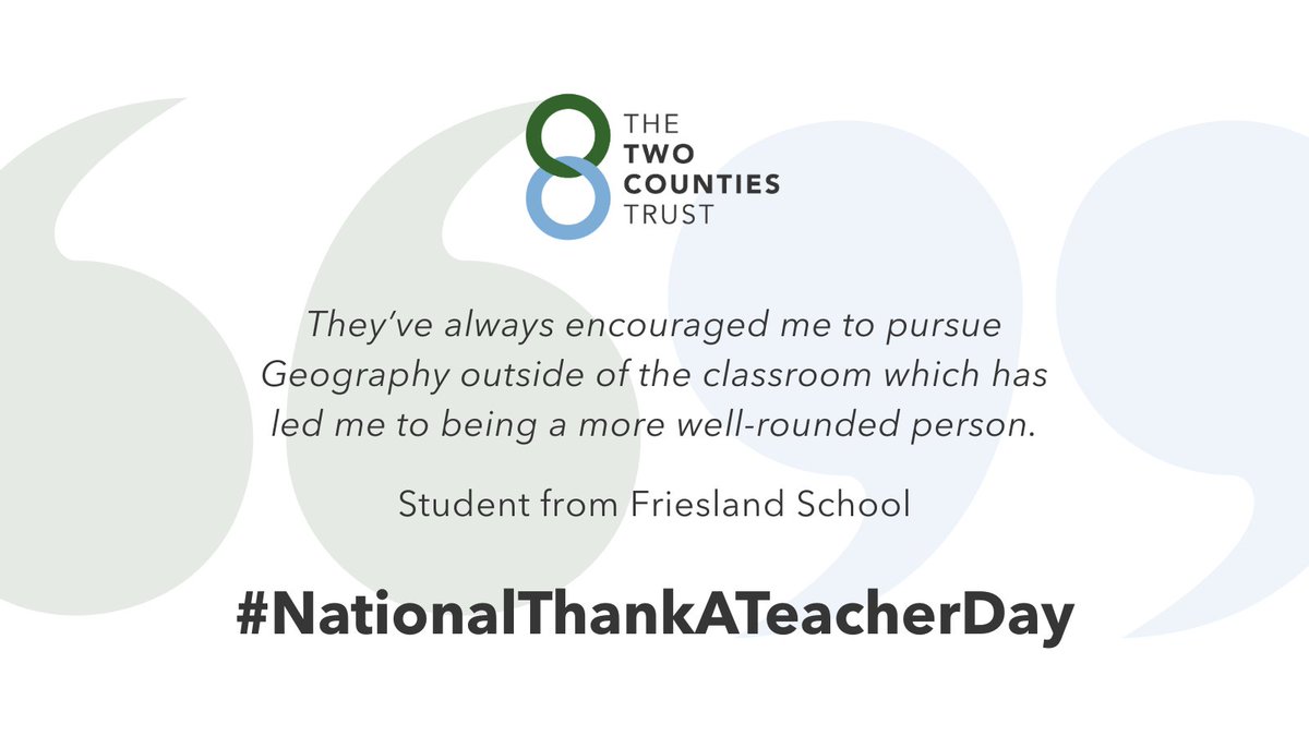 The Two Counties Trust (@ttctrust) on Twitter photo Well done to <a href="/FrieslandSchool/">Friesland School</a> for supporting their students to become well rounded individuals ready to make a positive contribution to the world we share!
#NationalThankATeacherDay #SmashingIt <a href="/ttct_ceo/">Chief Executive Officer</a> Well done to <a href="/FrieslandSchool/">Friesland School</a> for supporting their students to become well rounded individuals ready to make a positive contribution to the world we share!
#NationalThankATeacherDay #SmashingIt <a href="/ttct_ceo/">Chief Executive Officer</a>