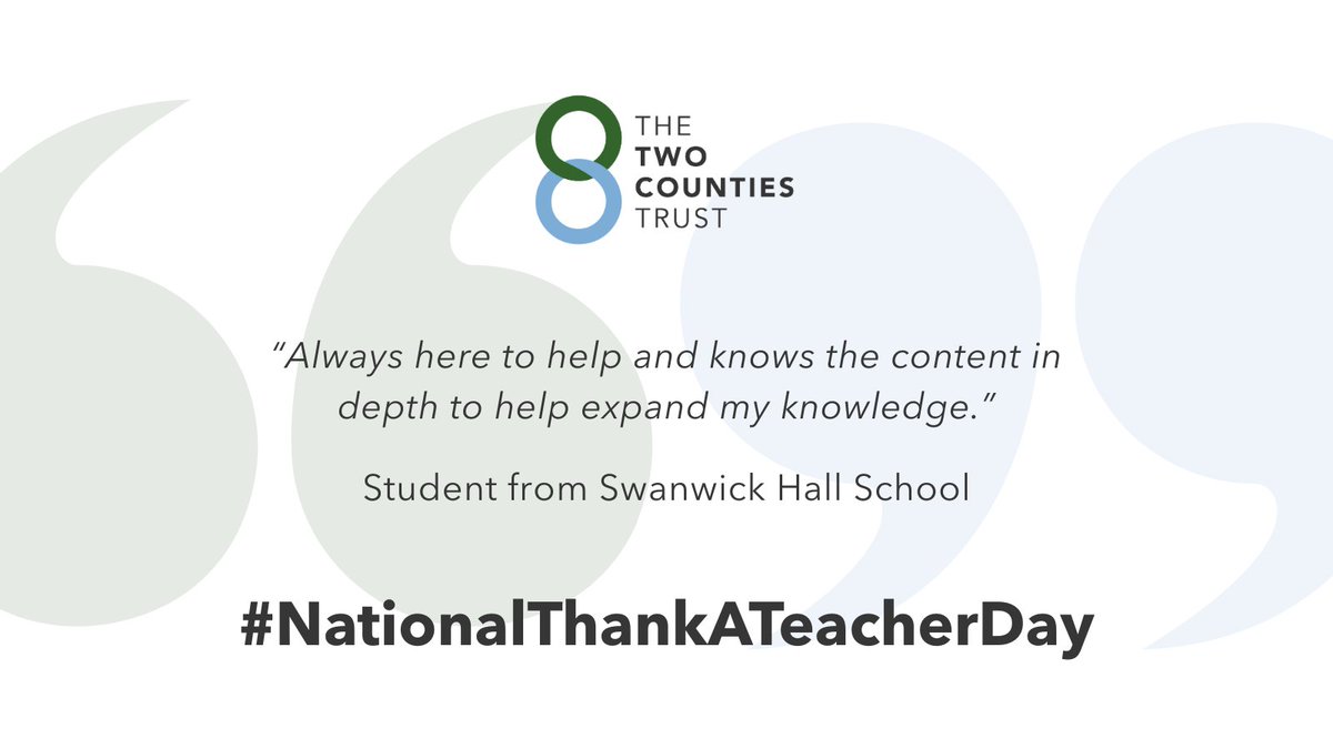 The Two Counties Trust (@ttctrust) on Twitter photo It's fantastic to see <a href="/SwanwickHall/">Swanwick Hall School</a>'s students appreciating and making the most of their subject specialist teachers!
#NationalThankATeacherDay #SmashingIt <a href="/ttct_ceo/">Chief Executive Officer</a> It's fantastic to see <a href="/SwanwickHall/">Swanwick Hall School</a>'s students appreciating and making the most of their subject specialist teachers!
#NationalThankATeacherDay #SmashingIt <a href="/ttct_ceo/">Chief Executive Officer</a>