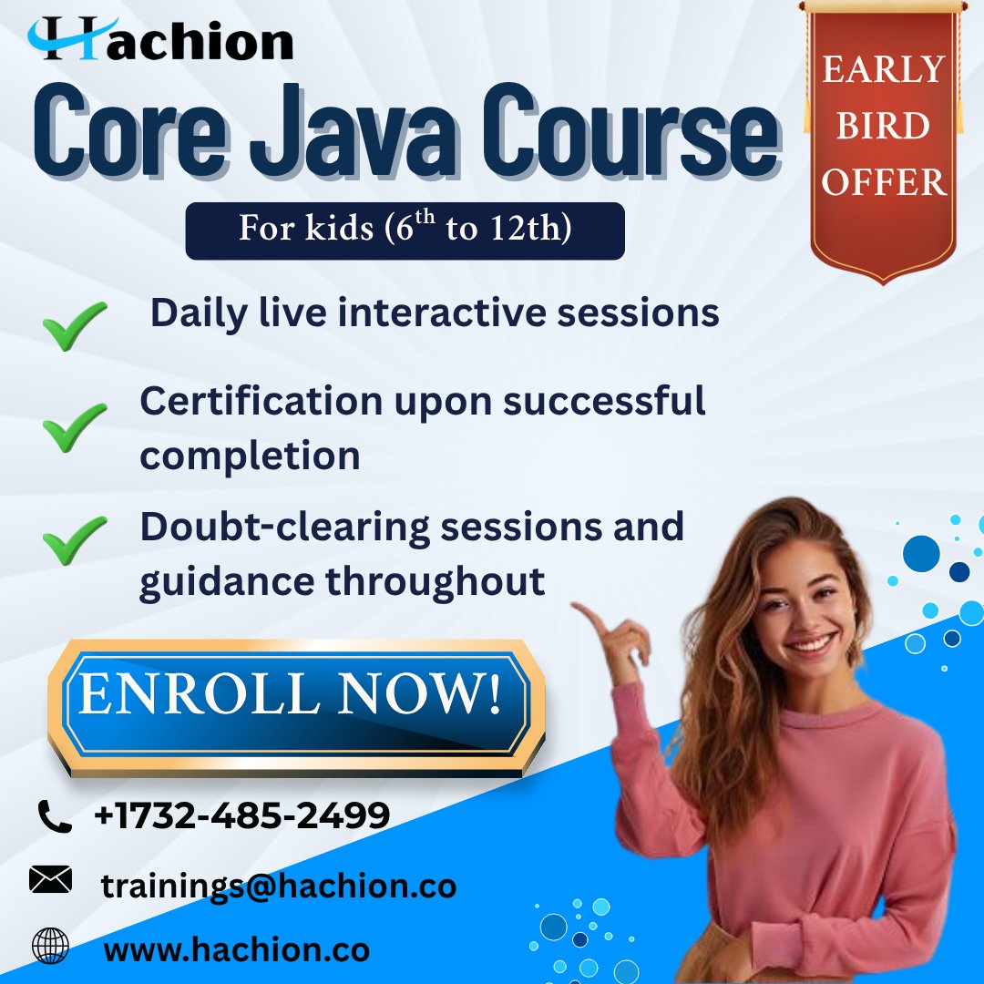 PuspanjaliHach's tweet image. 🚀 Unlock the Power of Coding with Core Java this Summer!

📅 Free Demo Available

📞 Call Now: +1732 485 2499
Register: forms.gle/6Wq7oJXJZtZ3Jt…
#JavaForKids #SummerCoding #LearnJava #TechForTeens #EarlyBirdDiscount #Hachion