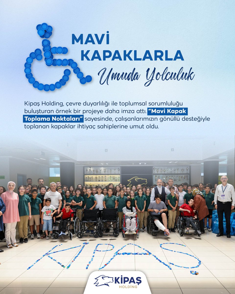Kampanya kapsamında temin edilen tekerlekli sandalyeler ise, Kipaş Eğitim Kurumları’nda düzenlenen anlamlı bir törenle, ihtiyaç sahiplerine ve Kipaş çalışanlarından birinin engelli çocuğuna ulaştırıldı.

#mavikapak #umudayolculuk