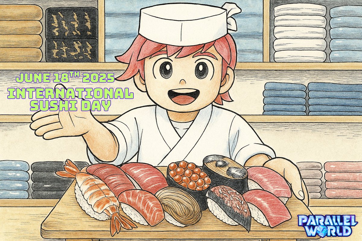 📲 React to this post for a spin chance.
🍣 *June 18 – Sushi Day*
*Eva dropped sushi twice trying chopsticks. Still worth it. 🍣👏*
Share your celebration meal must-have in Discord to earn Holiday Tickets!
🎌 Roll into culture with us.
shorturl.at/iG5rH