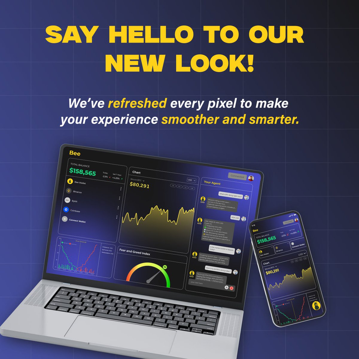 GM 🐝
Bee’s new look is coming soon.

Smarter. Smoother. Sleeker.😉