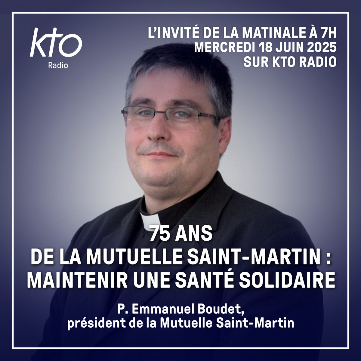 KTO Radio (@kto_radio) on Twitter photo Complémentaire santé des prêtres et des religieux en France, la <a href="/MutuStMartin/">Mutuelle St Martin</a> fête ses 75 ans !
Face à leur vieillissement et aux logiques de rentabilité, comment maintenir la solidarité pour leur santé ?
👉Analyse du p. Boudet, président, sur #KTORadio: ktoradio.com/podcasts/linvi… Complémentaire santé des prêtres et des religieux en France, la <a href="/MutuStMartin/">Mutuelle St Martin</a> fête ses 75 ans !
Face à leur vieillissement et aux logiques de rentabilité, comment maintenir la solidarité pour leur santé ?
👉Analyse du p. Boudet, président, sur #KTORadio: ktoradio.com/podcasts/linvi…