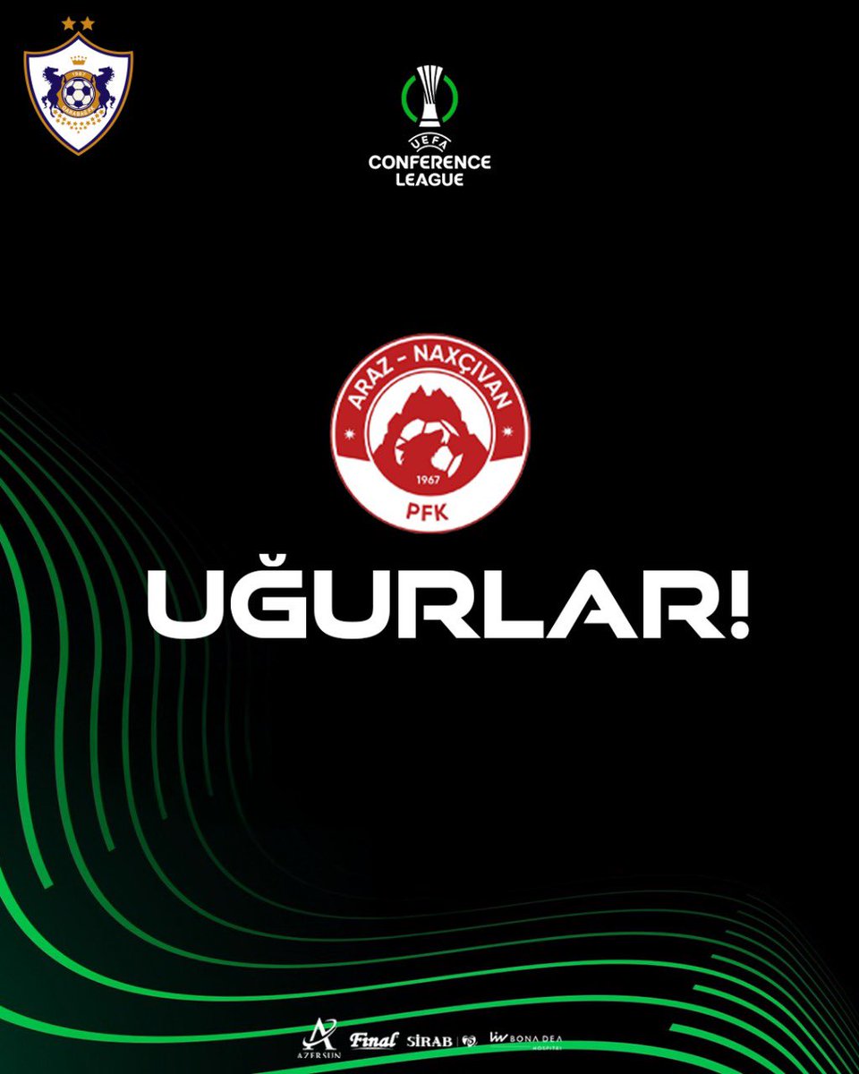 🇦🇿 Ölkəmizi avrokuboklarda təmsil edəcək klublarımıza uğurlar arzulayırıq!

Qeyd edək ki, "Sabah" UEFA Avropa Liqasında, "Zirə" və "Araz-Naxçıvan" isə Konfrans Liqasında mübarizə aparacaq.

#QarabağFK
