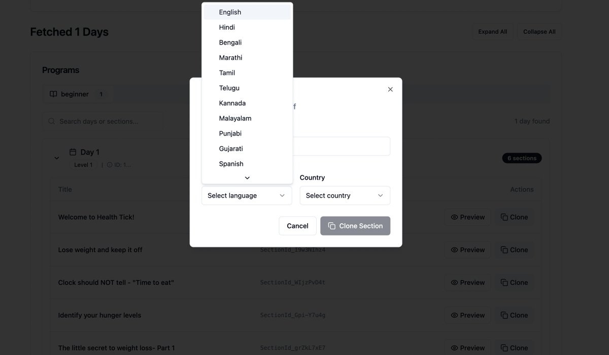 We're going Pan-India and global.
We've been preparing for this since last month, and we built our own AI agent to translate our existing guided weight loss programs and adopt the regional recommendations, culture, tone, and accent and create a customised journey for that region