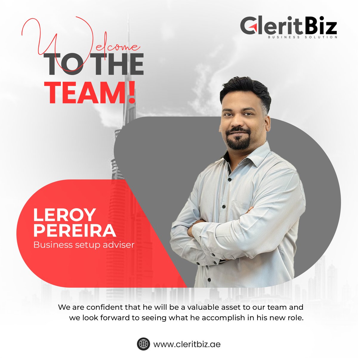 CleritBitz's tweet photo. 👋 Say hello to our new Client Support Executive &amp; Business Setup Advisers at #CleritBiz!

📞 https://t.co/GhukdJkRZJ | +971 50 569 5100

#CleritBiz #MeetTheTeam #BusinessSetupUAE #UAEEntrepreneurs #DubaiBusinessExperts #StartSmart #TeamCleritBiz #BusinessAdviser #Business https://t.co/W30Ic5CTFh