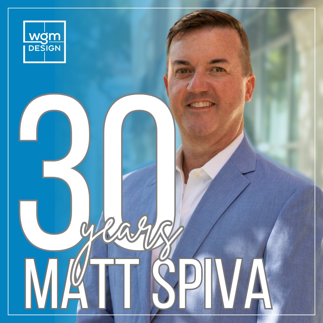 🎉 Huge congrats to Principal Matthew Spiva on 30 years with WGM Design! Matt’s led some of our most impactful faith-based and education projects — and we’re so grateful for his leadership and dedication! 🙌 

#WGMDesign #30YearsStrong #WorkAnniversary