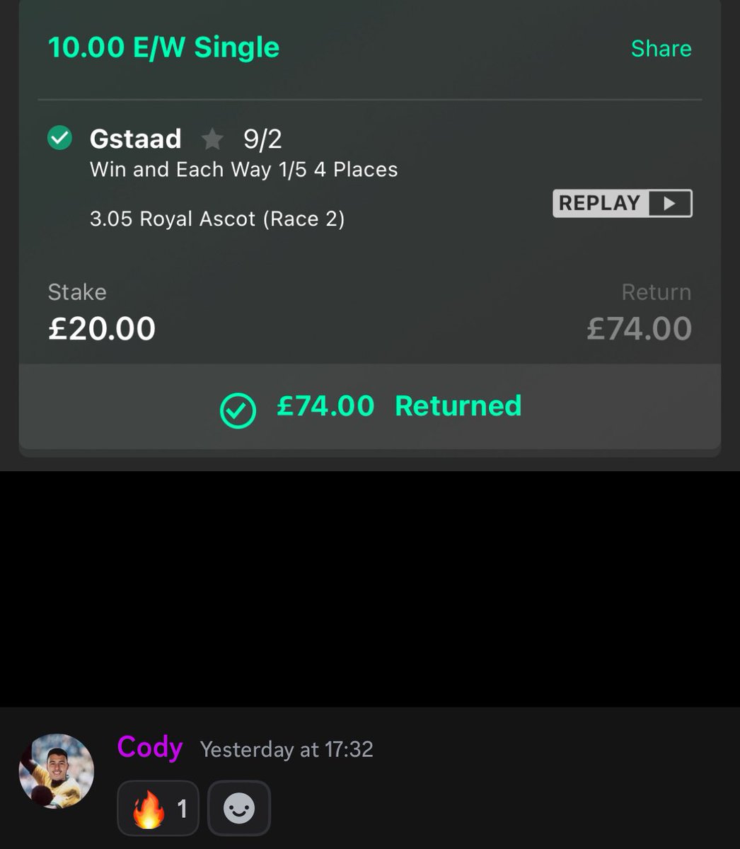 £1,000+ made on day 1 of Ascot🤯

Yesterday we cleaned out with 5 winners🍾

Drop a ❤️ + ♻️ and I’ll send you one of our vip selections from today’s races🐎

Use code ASCOT for 25% off this week👇🏽

whop.com/c/odds-matter/…