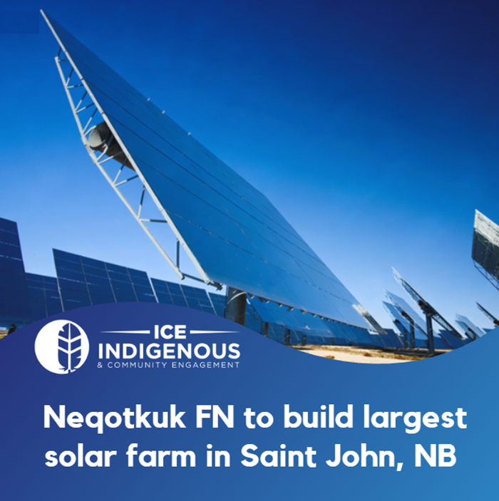 The 10-megawatt project will be the largest solar farm in N.B. and supply the Saint John Energy grid. lnkd.in/gSRhFtAg #indigenous