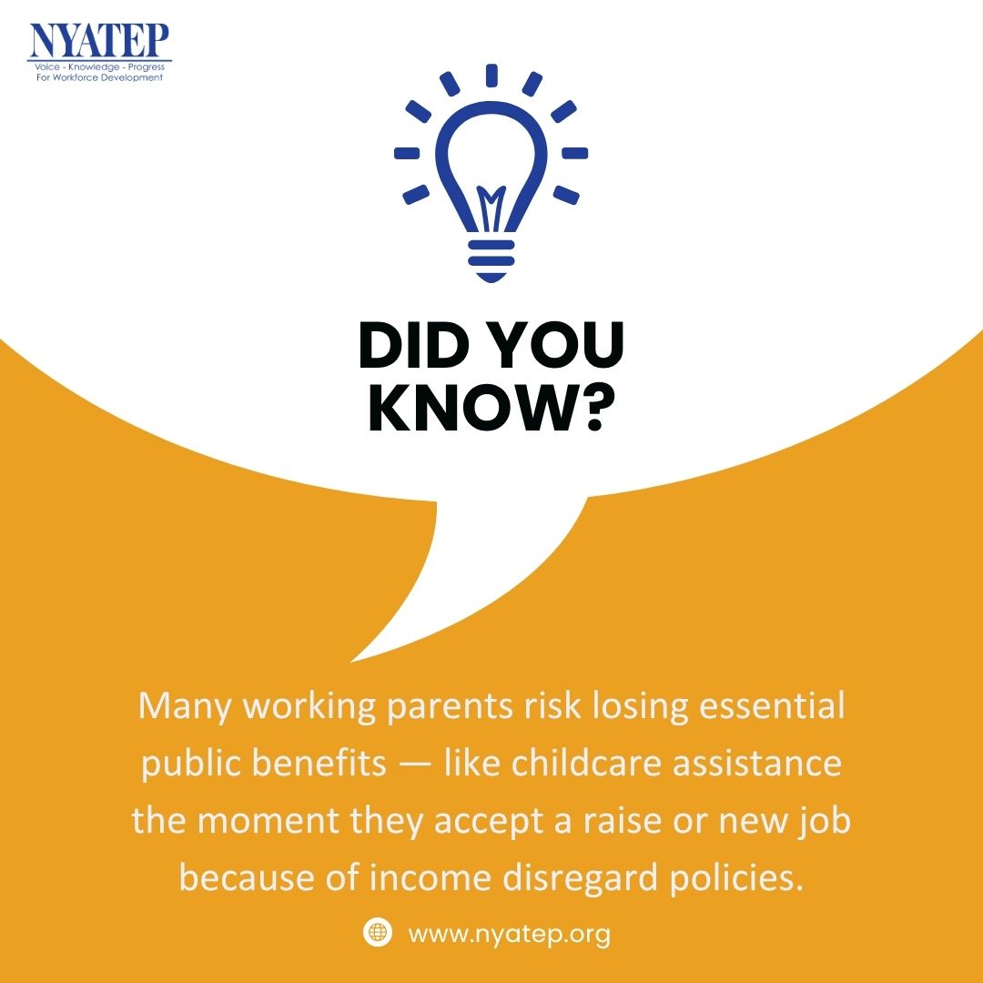 Many parents risk losing childcare aid with a raise or new job — the benefits cliff is real.

Join us June 25 for LevelUp: Bridging the Gap to explore how policy impacts work &amp; family stability.
🕙 10–11:30AM | 💻 Virtual
🔗 nyatep.org/store
#BenefitsCliff #NYATEP