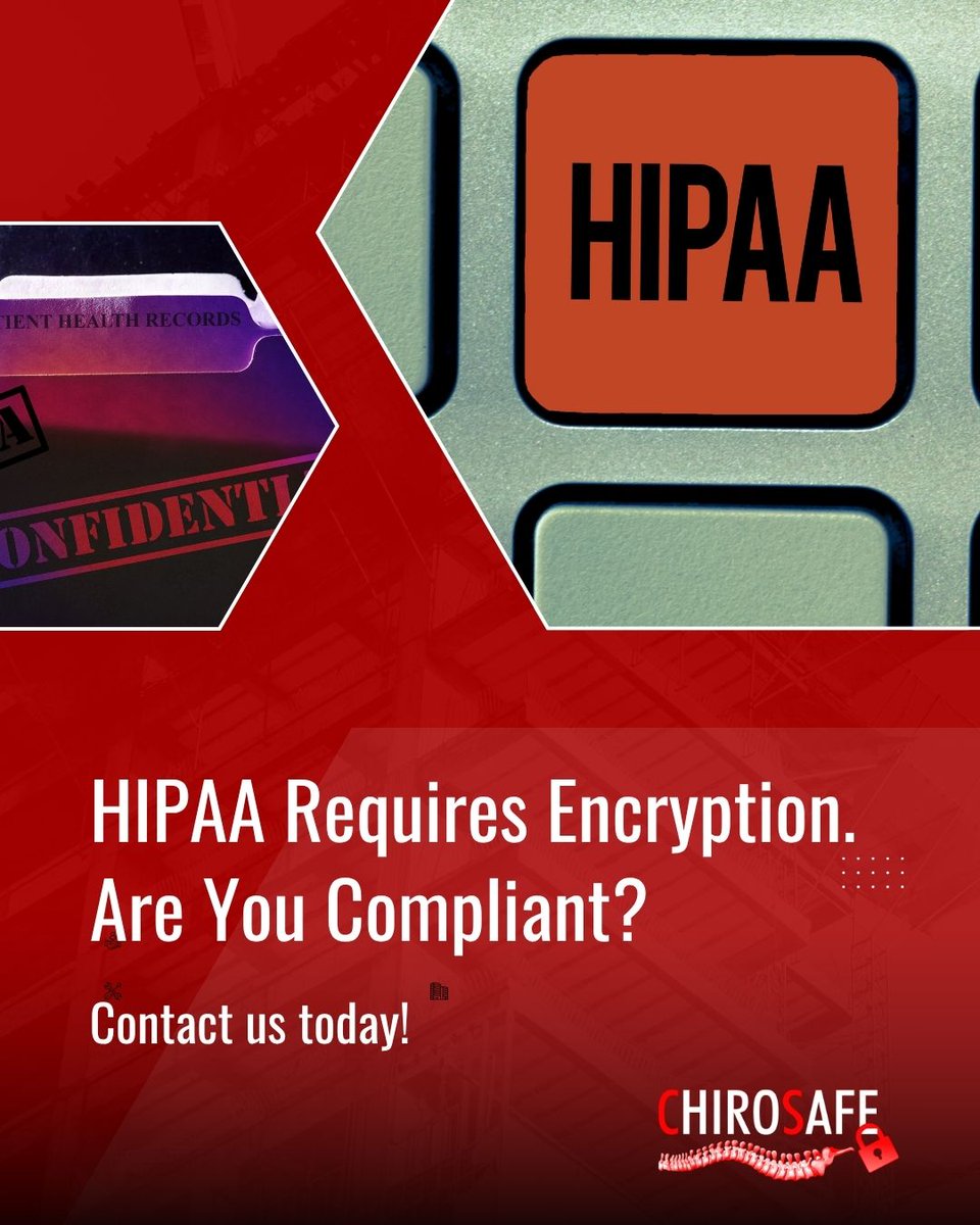 ChiroSafe's tweet image. If your chiropractic practice communicates electronically—especially when sharing patient information—you’re legally required to keep that data secure during transmission. That means email encryption isn’t optional—it’s essential.

(470) 567-1895
tinyurl.com/2mawt2c7
