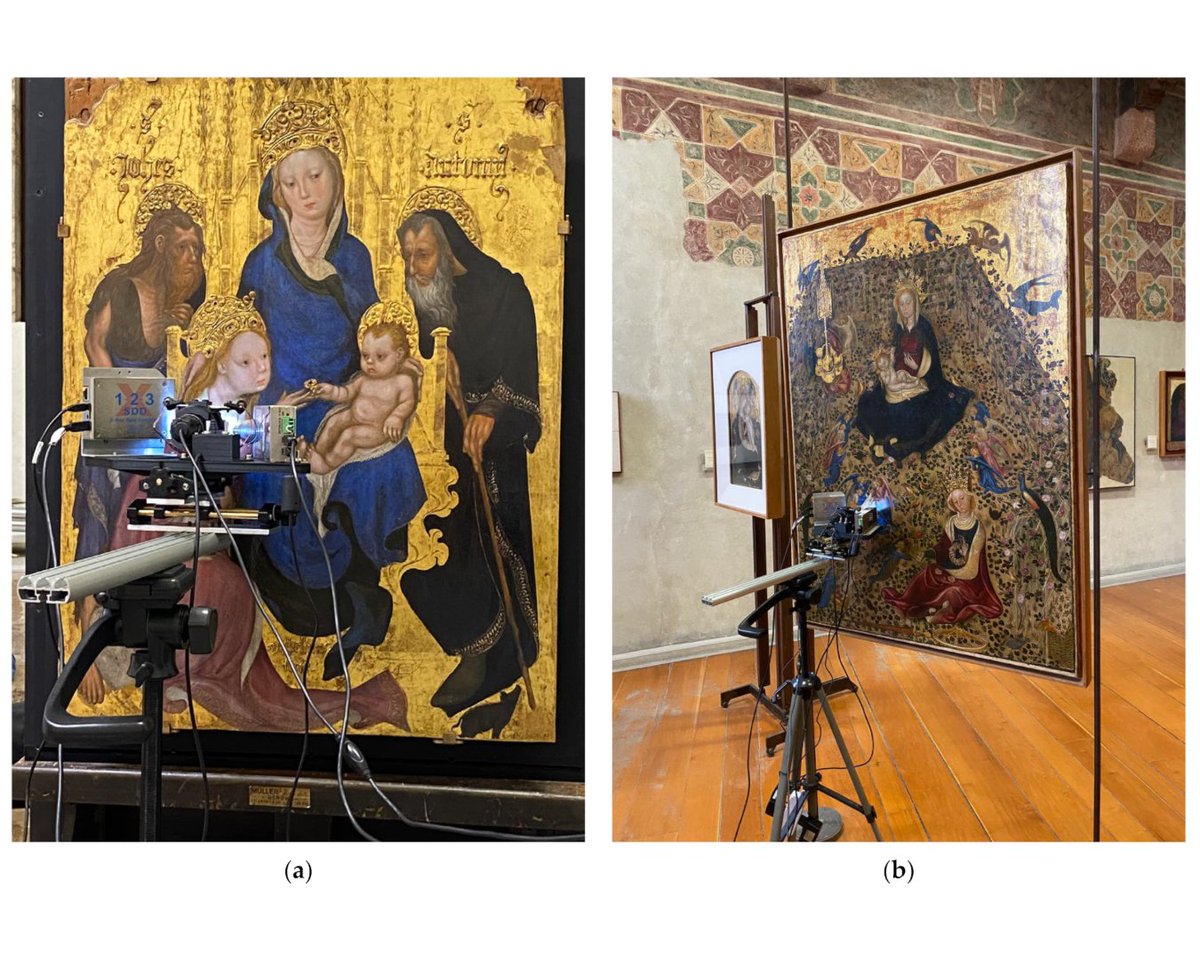 🎨 This study analyzes the color palette of Michelino da Besozzo, Late #Gothic leading #painter and #illuminator in N. Italy.
🔬 Two paintings were studied using #EDXRF &amp; #FORS.
🧪 Palette: ultramarine, azurite, verdigris, cinnabar, ochres &amp; more!
👉 brnw.ch/21wTuXH