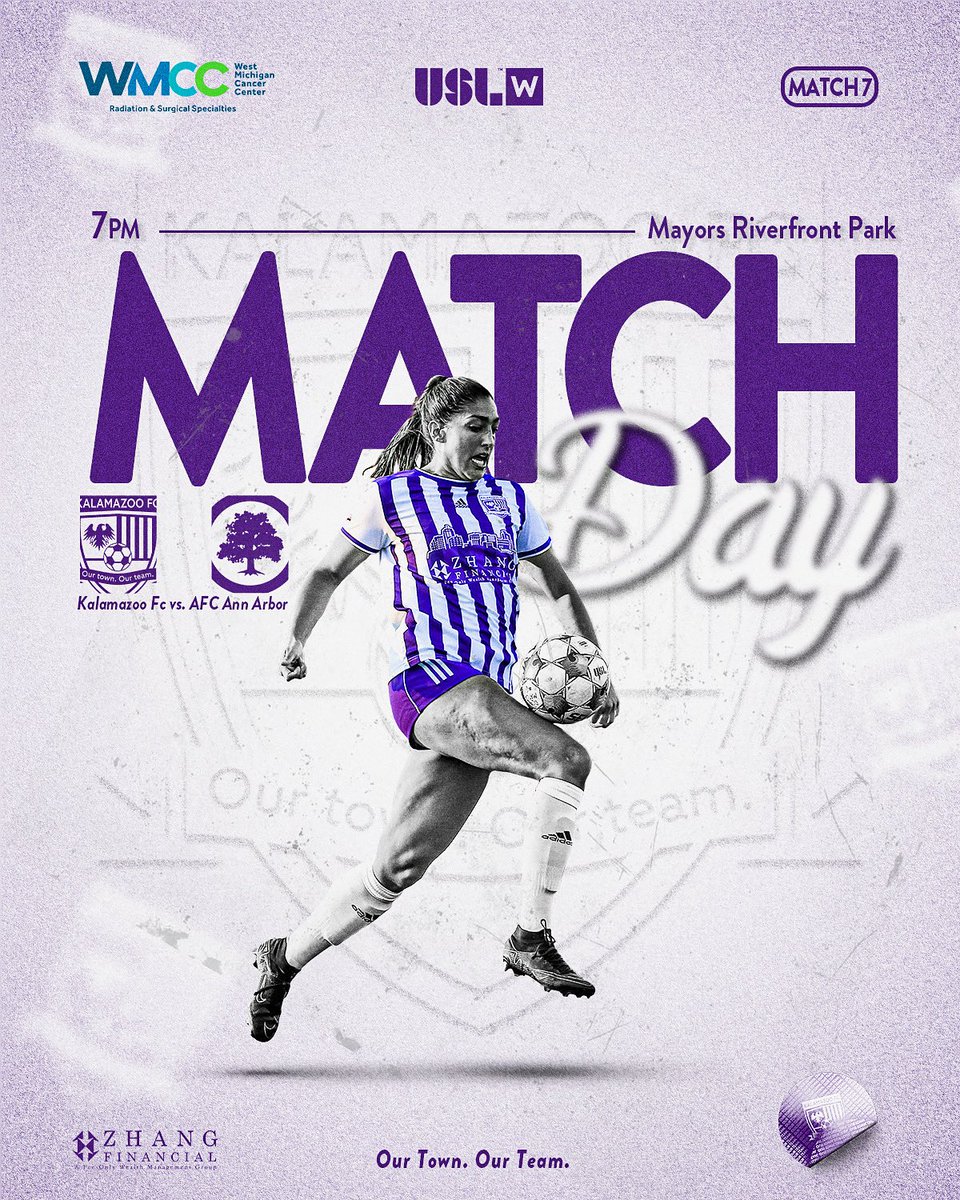 Kalamazoo Football Club (@kalamazoofc) on Twitter photo MATCH DAY at Mayor’s Riverfront Park!
Our <a href="/USLWLeague/">USL W League</a> squad hosts @afcannarbor tonight — kickoff at 7PM.
Proud to support West Michigan Cancer Center. Come out and show your support!
#OurTownOurTeam MATCH DAY at Mayor’s Riverfront Park!
Our <a href="/USLWLeague/">USL W League</a> squad hosts @afcannarbor tonight — kickoff at 7PM.
Proud to support West Michigan Cancer Center. Come out and show your support!
#OurTownOurTeam