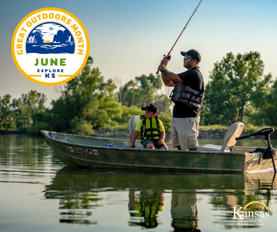 🎣 It’s National Go Fishing Day AND Great Outdoors Month — the perfect time to cast a line in Kansas!

Whether you’re a pro or a first-timer, explore fishing spots near you at 👉 ksoutdoors.com/Fishing

Not into fishing? Find more ways to get outside at ksoutdoors.com
