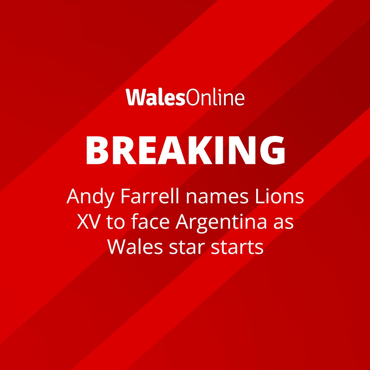 BREAKING: Andy Farrell names Lions XV to face Argentina as Wales star starts walesonline.co.uk/sport/rugby/ru…
