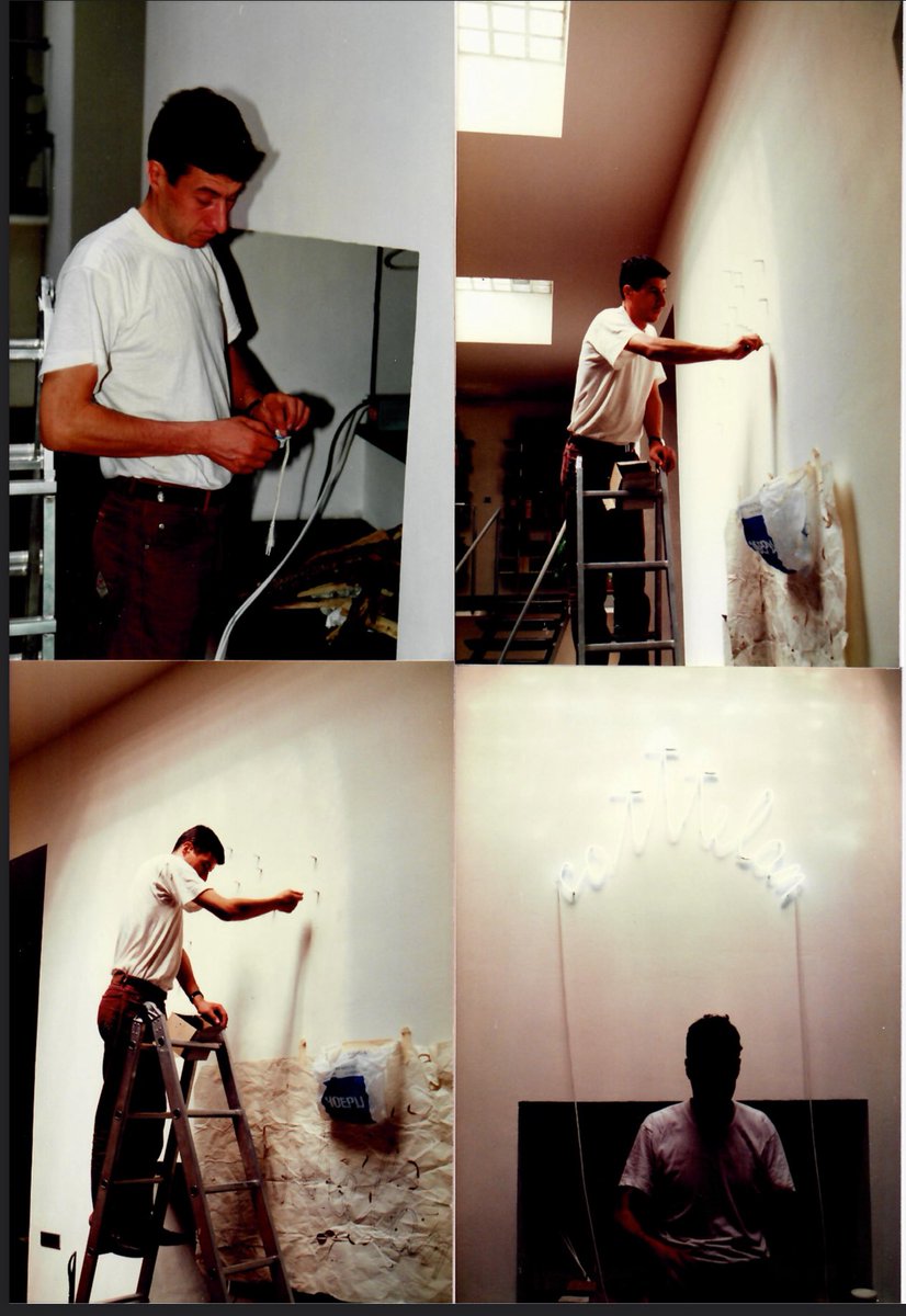 #MaurizioCattelan installing CATTTELAN Neon in our #EidomaticHouse loft in 1992.

#Cattelan #Neon #Catttelan #Eidomatic
<a href="/ArtBasel/">Art Basel</a>