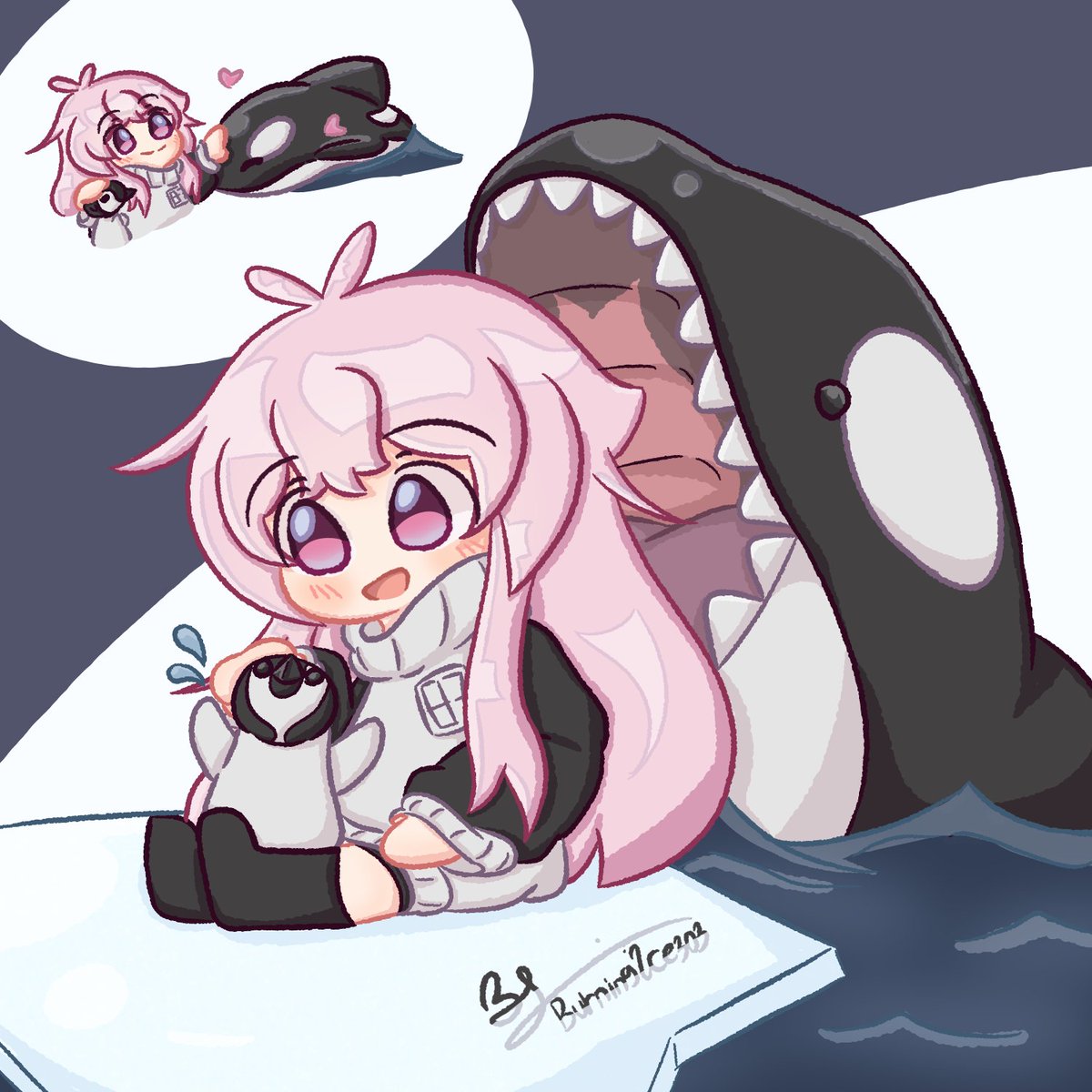 Burning_Ice303's tweet photo. the penguin, the orca, and the orca lover 🖤🤍
#shachimu https://t.co/x04dYY7YPO