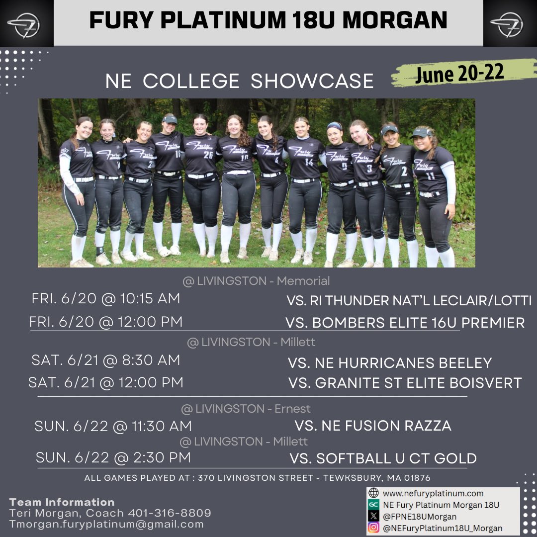 Anna Craft 2027 (@annacraft291498) on Twitter photo So excited to get back out there at NE College Showcase this weekend! Come check us out 🥎⬇️<a href="/FPNE18UMorgan/">Fury Platinum 18U Morgan</a> So excited to get back out there at NE College Showcase this weekend! Come check us out 🥎⬇️<a href="/FPNE18UMorgan/">Fury Platinum 18U Morgan</a>