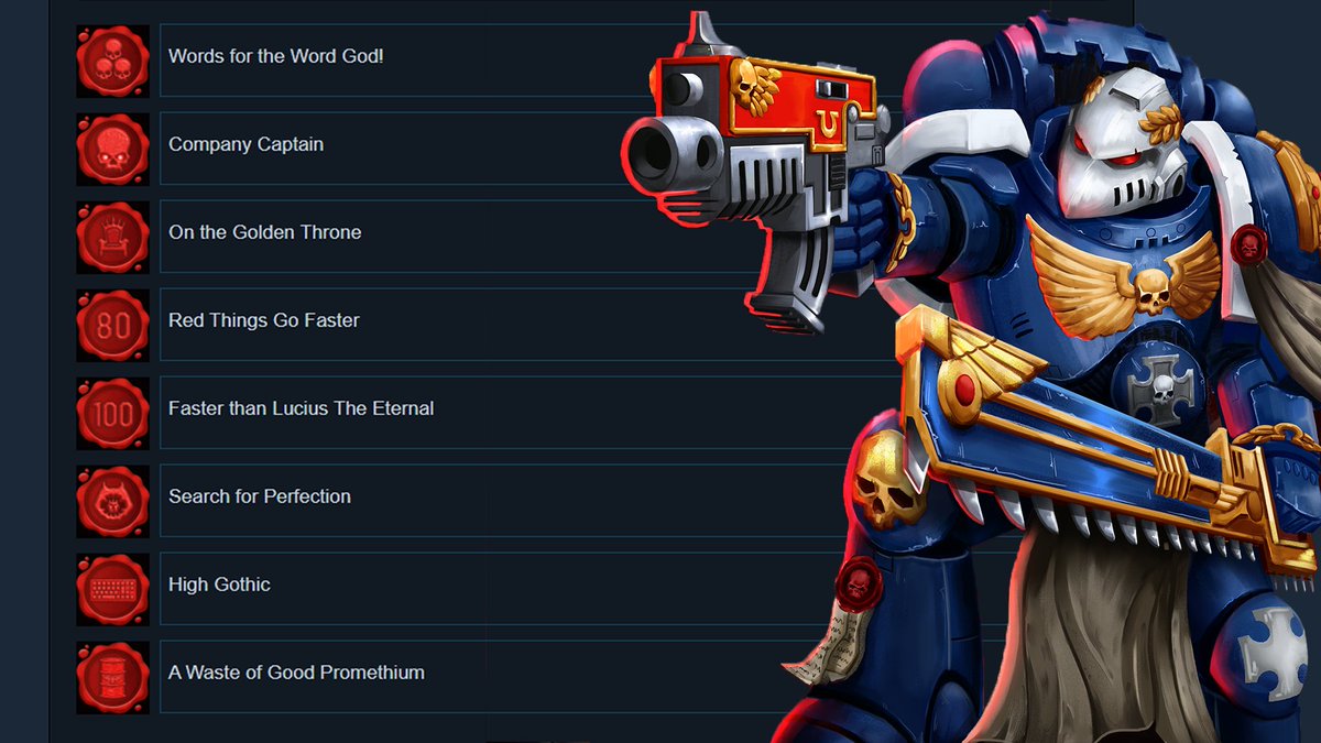 AurochDigital's tweet photo. We've added achievements to Warhammer 40,000: Boltgun - Words of Vengeance 🏆

Prove your worth FOR THE EMPEROR! https://t.co/KTwZ3qsZPj