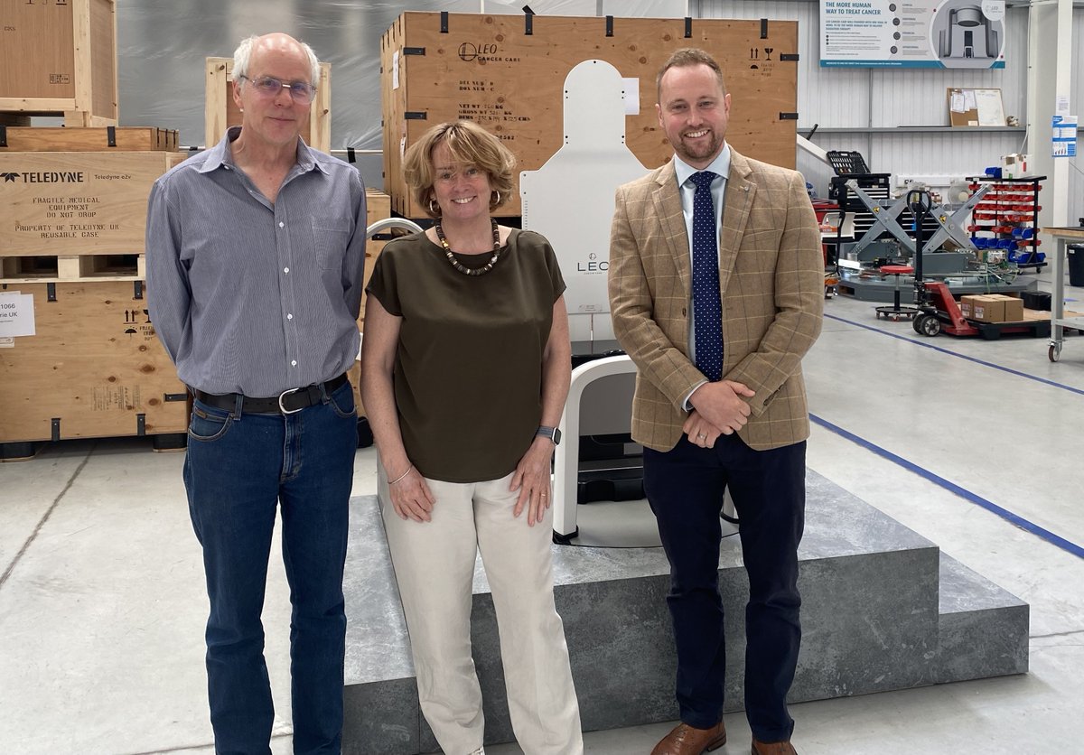 Leo_Cancer_Care's tweet photo. Great to welcome Pat Price and Ken Long from the LhARA project to our UK offices! Always a pleasure to share what we’re building at Leo with such passionate and inspiring people. 

#Innovation #Collaboration https://t.co/BRAANJb51l