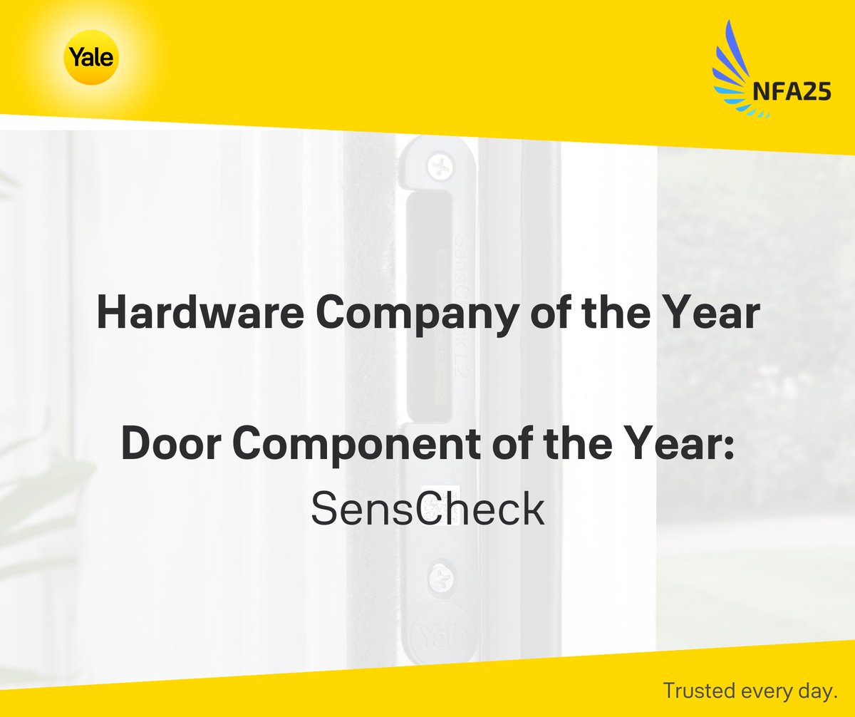 We’re proud to be nominated for Hardware Company of the Year and Door Component of the Year at the #NFA25! 🎉🔐

🗳️ Show your support and vote here: fenestrationawards.co.uk/nfa25/