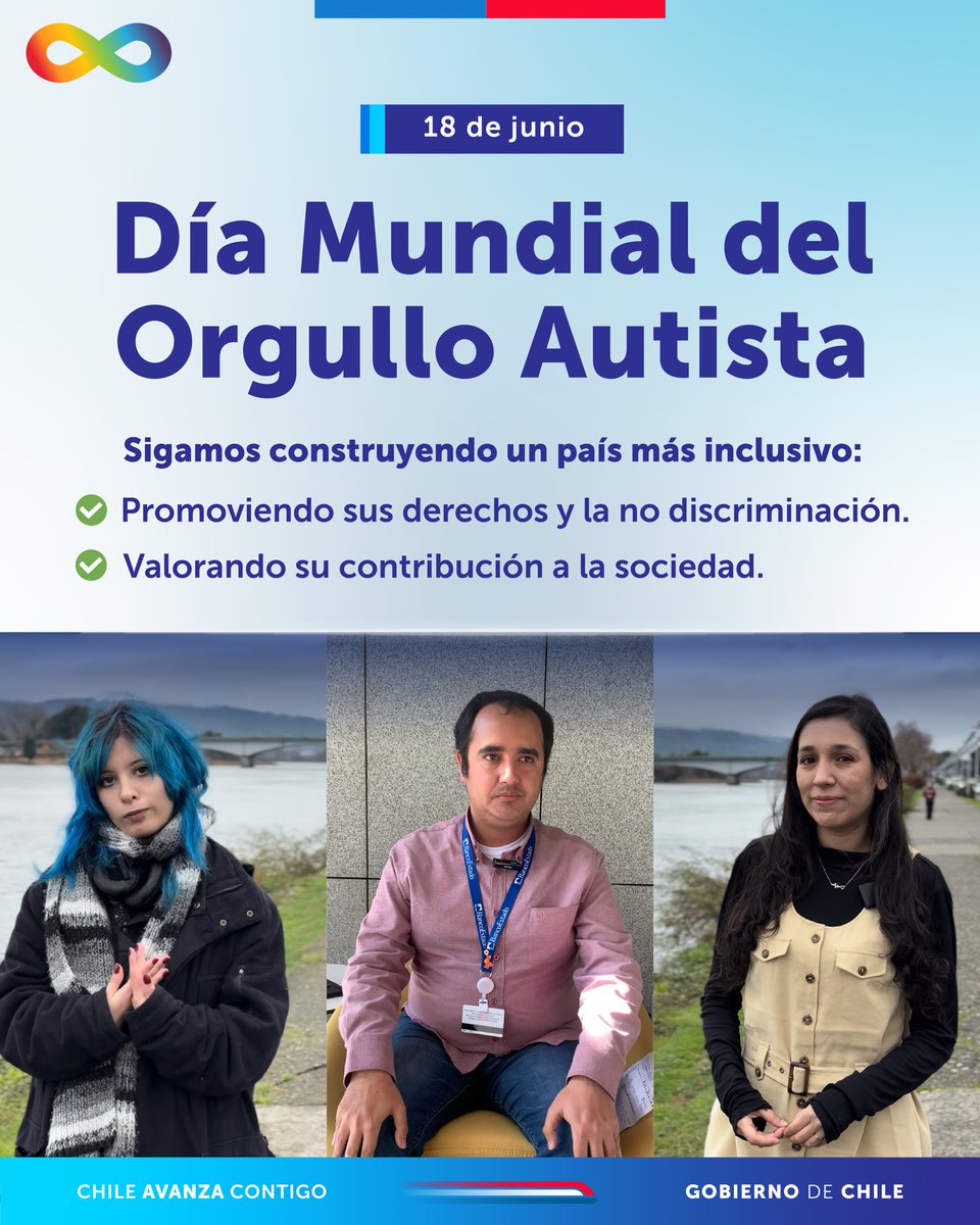 ♾️ ¡Hoy, 18 de junio, es el Día Mundial del Orgullo Autista!

En este día les invitamos a seguir avanzando en inclusión, a través de la promoción de los derechos de las personas autistas.