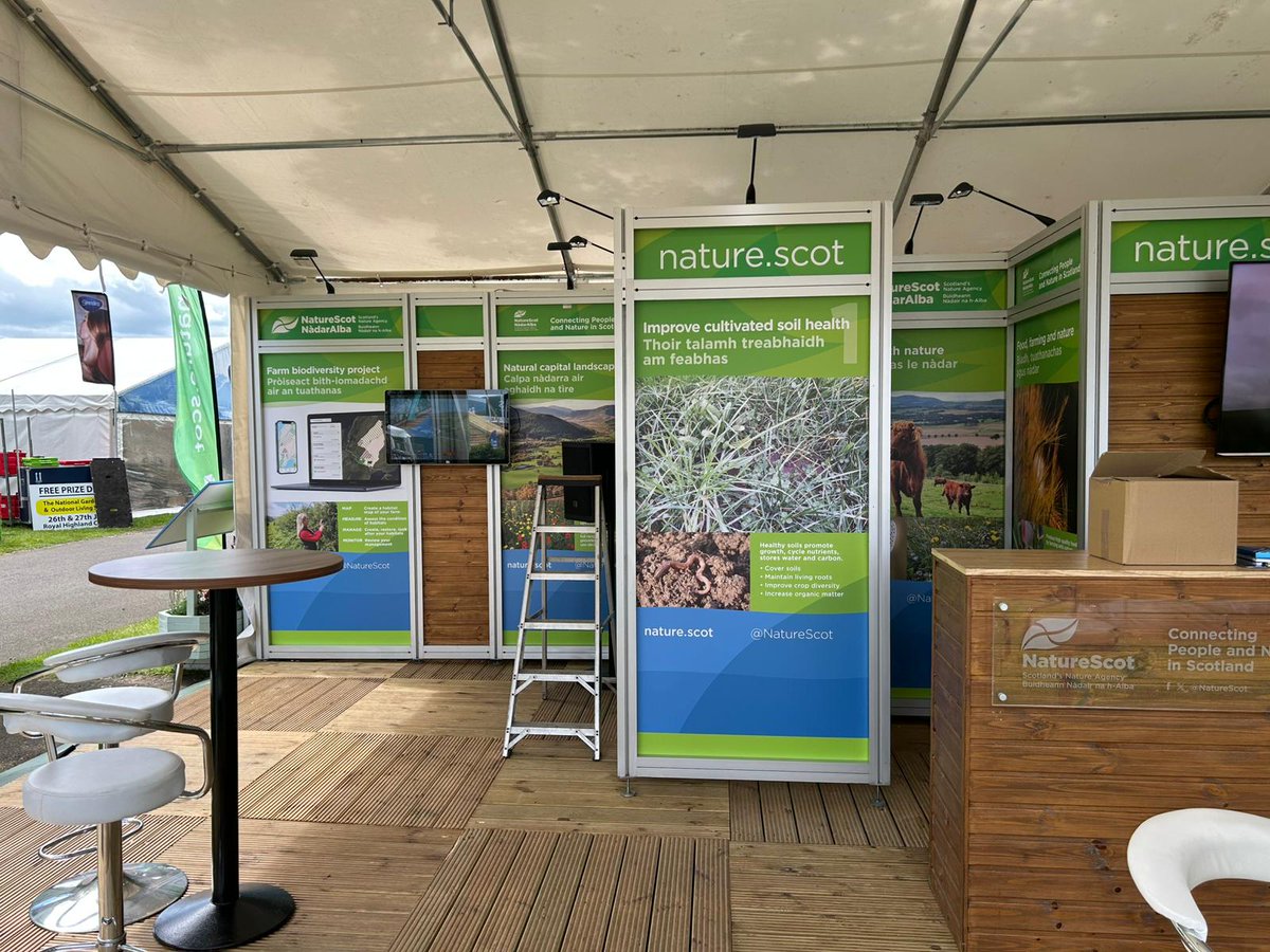 NatureScot's tweet image. We’re all set up and ready for the Royal Highland Show, starting tomorrow! Catch us at stand 19 Floral Walkway. #RHS2025 🌺 🗓️