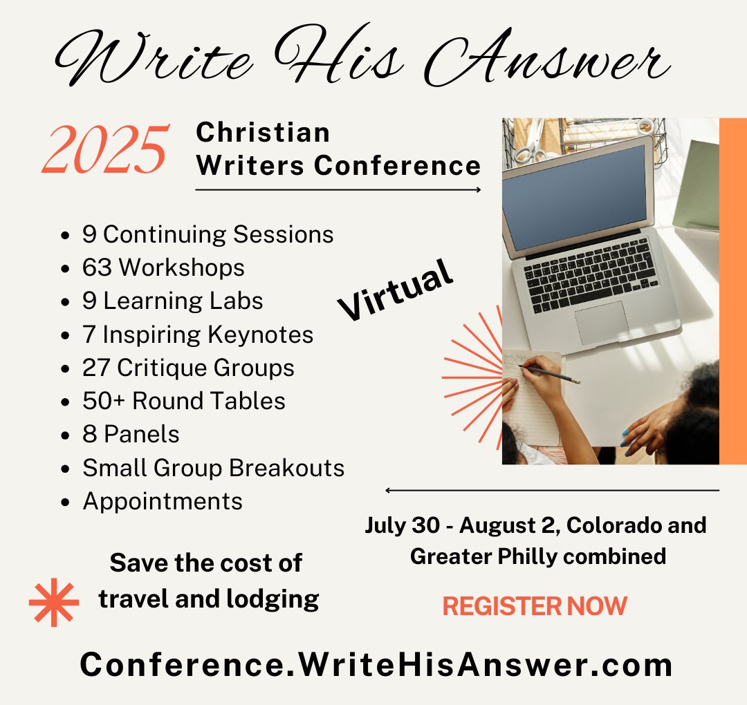 Looking forward to this virtual writer's conference. #writerscommunity #Christianauthors #amwriting #WriterCommunity #writehisanswer