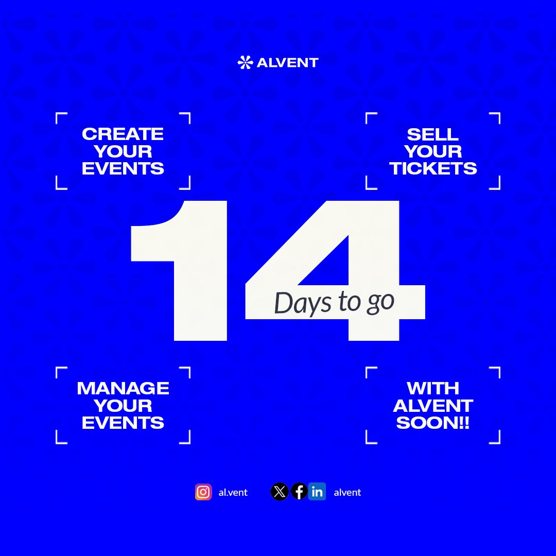 _ALVENT's tweet photo. 14 Days to Go We’re Almost There! https://t.co/MPsK3xLuwS