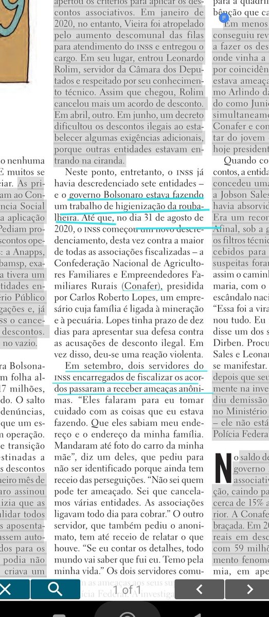schmittpaula's tweet photo. Vejam esses trechos da reportagem da piaui sobre o assalto a idosos pelo INSS. Note que ate essa revista enviesada admite (com eufemismos p não dar muito crédito ao Jair) que Bolsonaro dificultou a roubalheira e tentou estancá-la. Mas no meio do caminho tinha um Hugo Motta ... https://t.co/sRMowN9HPK