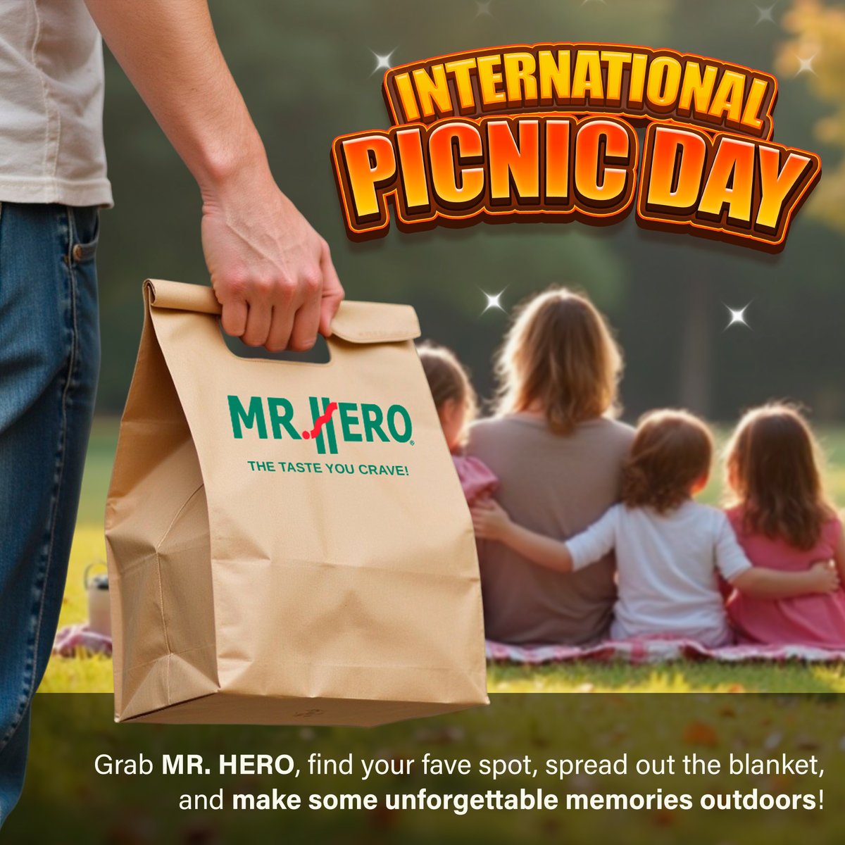 Today is International Picnic Day! Order your favorite Mr. Hero meal and head outdoors for memories and a taste you're gonna love! ☀️😋 
#InternationalPicnicDay #Mrhero #youregonnaloveit #TasteYouCrave