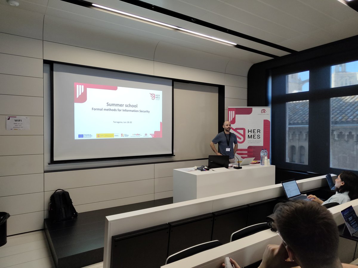 HermesURV's tweet photo. Da inicio la "Summer School on Formal Methods for or Information Security". Un curso dirigido a estudiantes e investigadores sobre métodos formales y su aplicación a la ciberseguridad.
https://t.co/6EW6G0HQRg
#nextgenerationeu #PlanDeRecuperacion https://t.co/vTs4vyH7zs