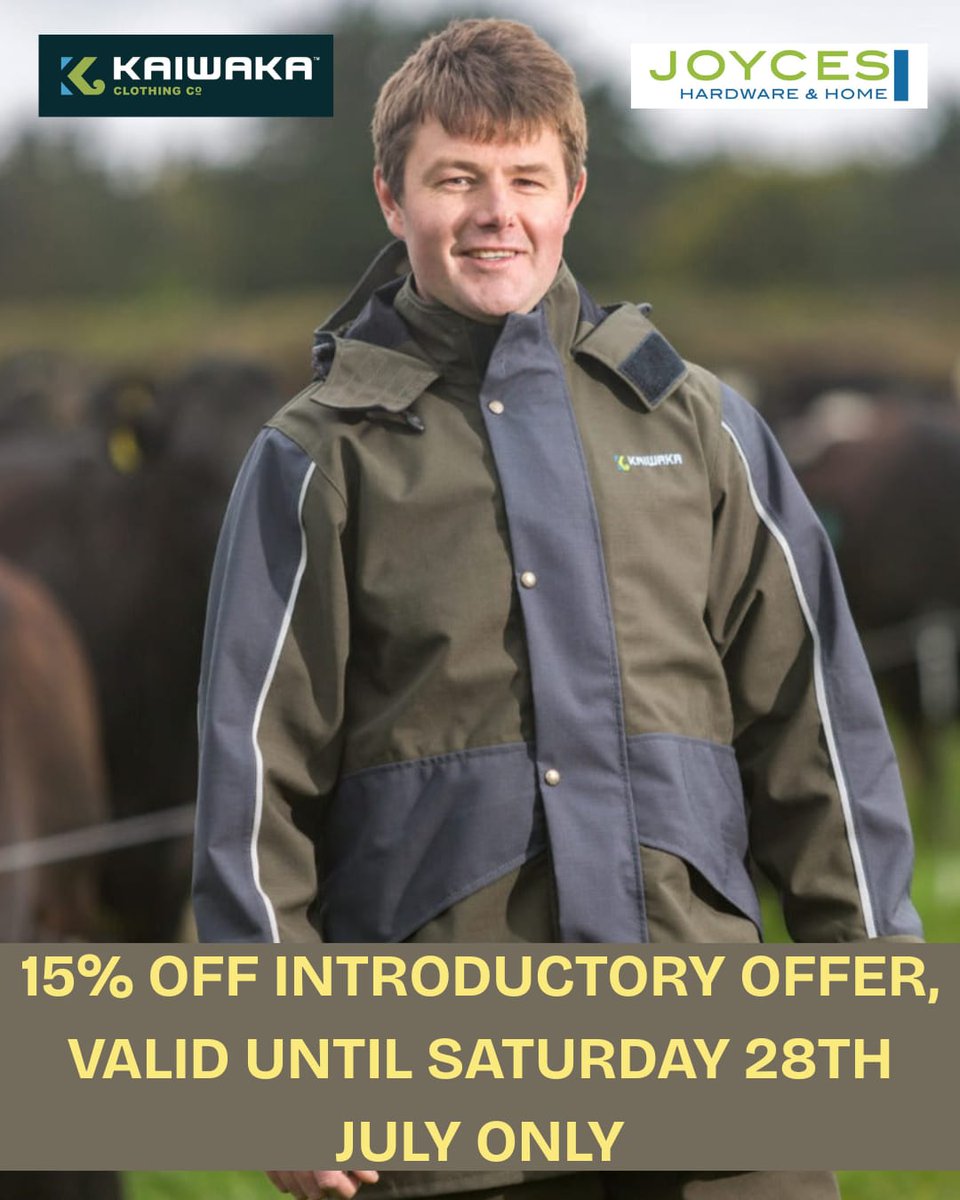 My good Wife has started stocking Kaiwaka clothing in their family hardware, big introductory offer to try get them started.Having bought some last year I won't be buying anything but Kaiwaka going forward, exceptional product. DM any questions #teamdairy

joycehardware.com/filterSearch?a…