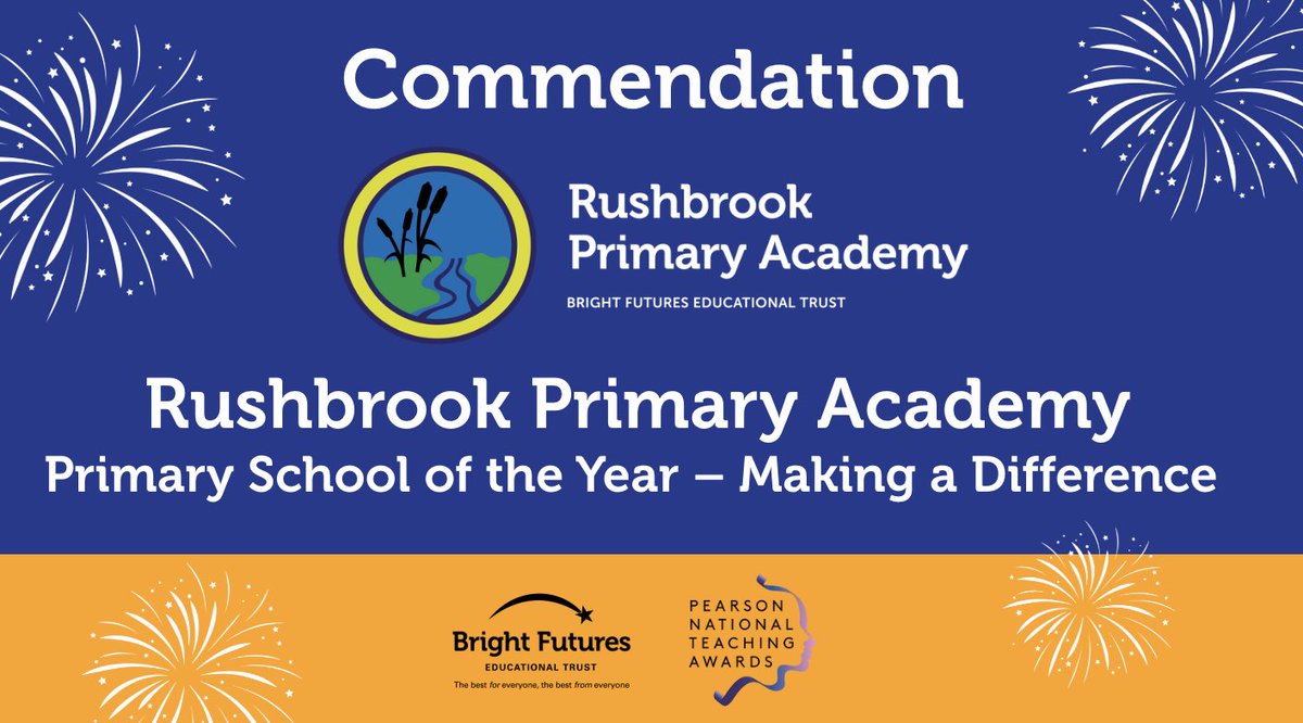 Bright Futures Educational Trust (@brightfutureset) on Twitter photo π Huge congratulations to Rushbrook Primary Academy <a href="/TeamRushbrook/">Rushbrook Primary Academy</a>, commended for Making a Difference - Primary School of the Year in the <a href="/TeachingAwards/">The Pearson National Teaching Awards</a>! π
We're so proud of you all! π
#ThankATeacherDay #TeachingHeroes π Huge congratulations to Rushbrook Primary Academy <a href="/TeamRushbrook/">Rushbrook Primary Academy</a>, commended for Making a Difference - Primary School of the Year in the <a href="/TeachingAwards/">The Pearson National Teaching Awards</a>! π
We're so proud of you all! π
#ThankATeacherDay #TeachingHeroes