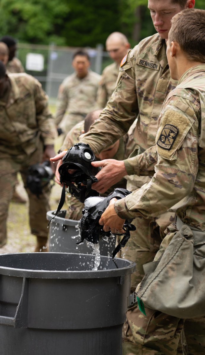 1Arotc's tweet image. We all love that spicy air 🌶️ 🌶️ 🌶️
1st Regiment was down at CBRN yesterday learning the proper way to don their equipment and gather conference in their own abilities while facing the chamber!
#CST25 #CBRN #ArmyROTC