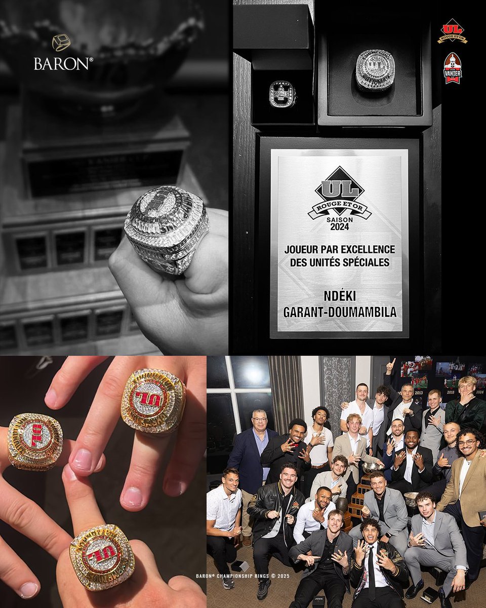 By earning their 12th Vanier Cup Championship, Laval Rouge et Or Football has once again demonstrated that hard work &amp; perseverance lead to Championship success, &amp; Championship hardware!💍

Discover more about their Championship season by reading our Blog!
beacons.ai/baronrings