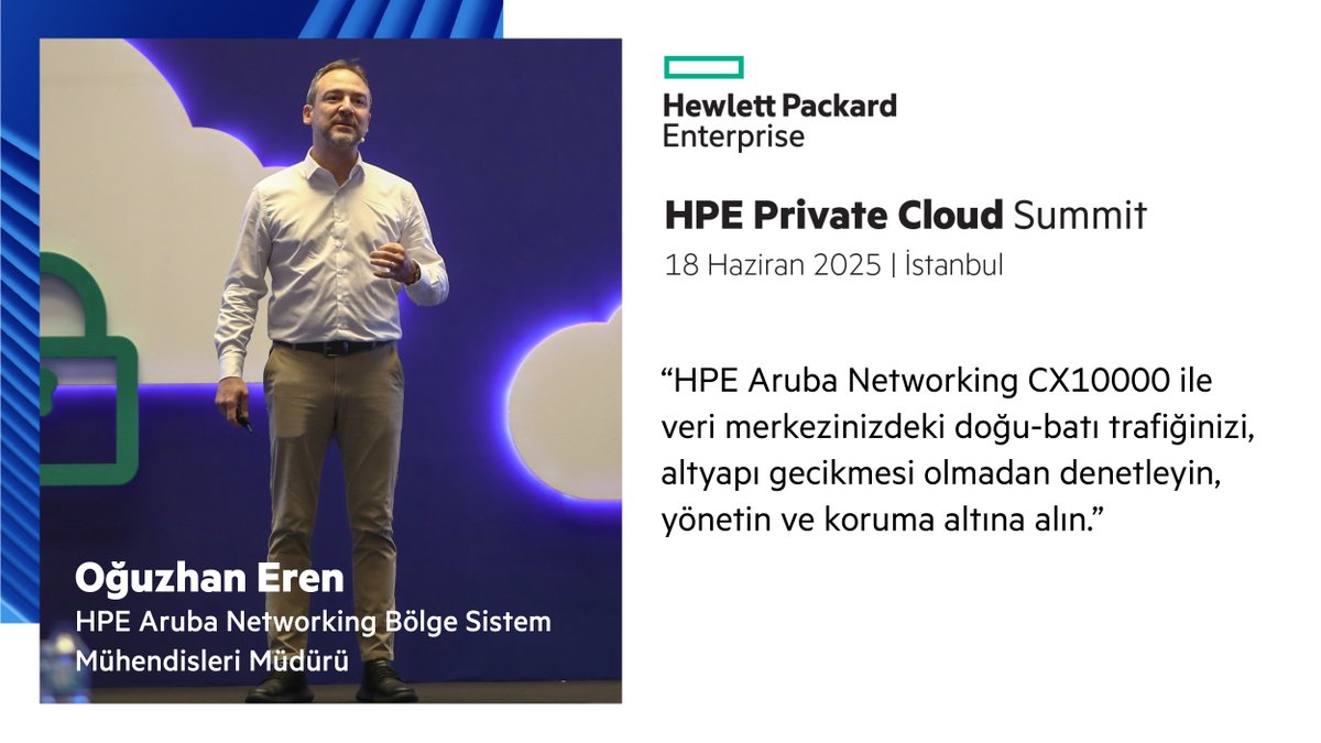 Güvenlik artık ağda başlıyor.

Oğuzhan Eren, HPE Aruba CX10000 ile veri merkezinizde uygulama katmanında segmentasyon, görünürlük ve tehdit önlemenin doğrudan switch üzerinde olduğu aktardı.

Daha fazlası için: hpe.to/60144rodY