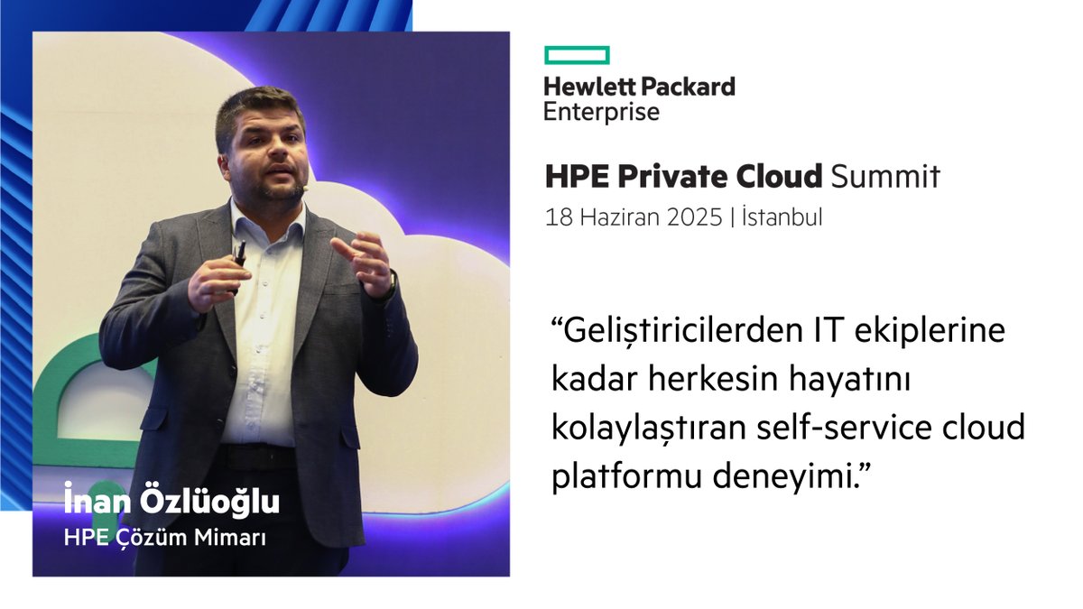 İnan Özlüoğlu, self-service cloud ile kullanıcıların ihtiyaç duydukları altyapıyı dakikalar içinde devreye alabildiğini vurguladı.

Daha fazlası için: hpe.to/60114ro3P