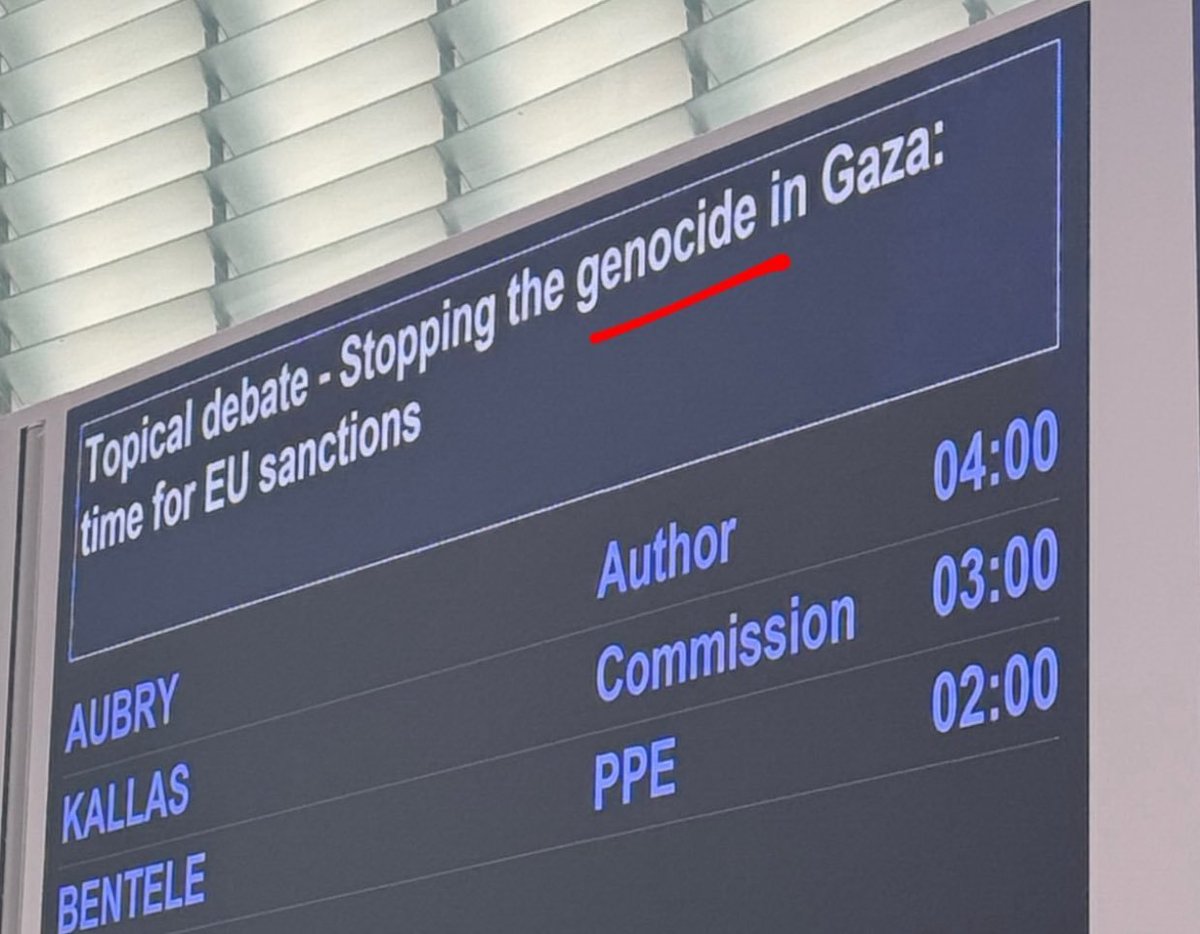 🔴For the first time, a plenary debate titled: “Stopping the genocide in Gaza: time for EU sanctions.”
#SuspendTheDeal 
#GazaGenocide